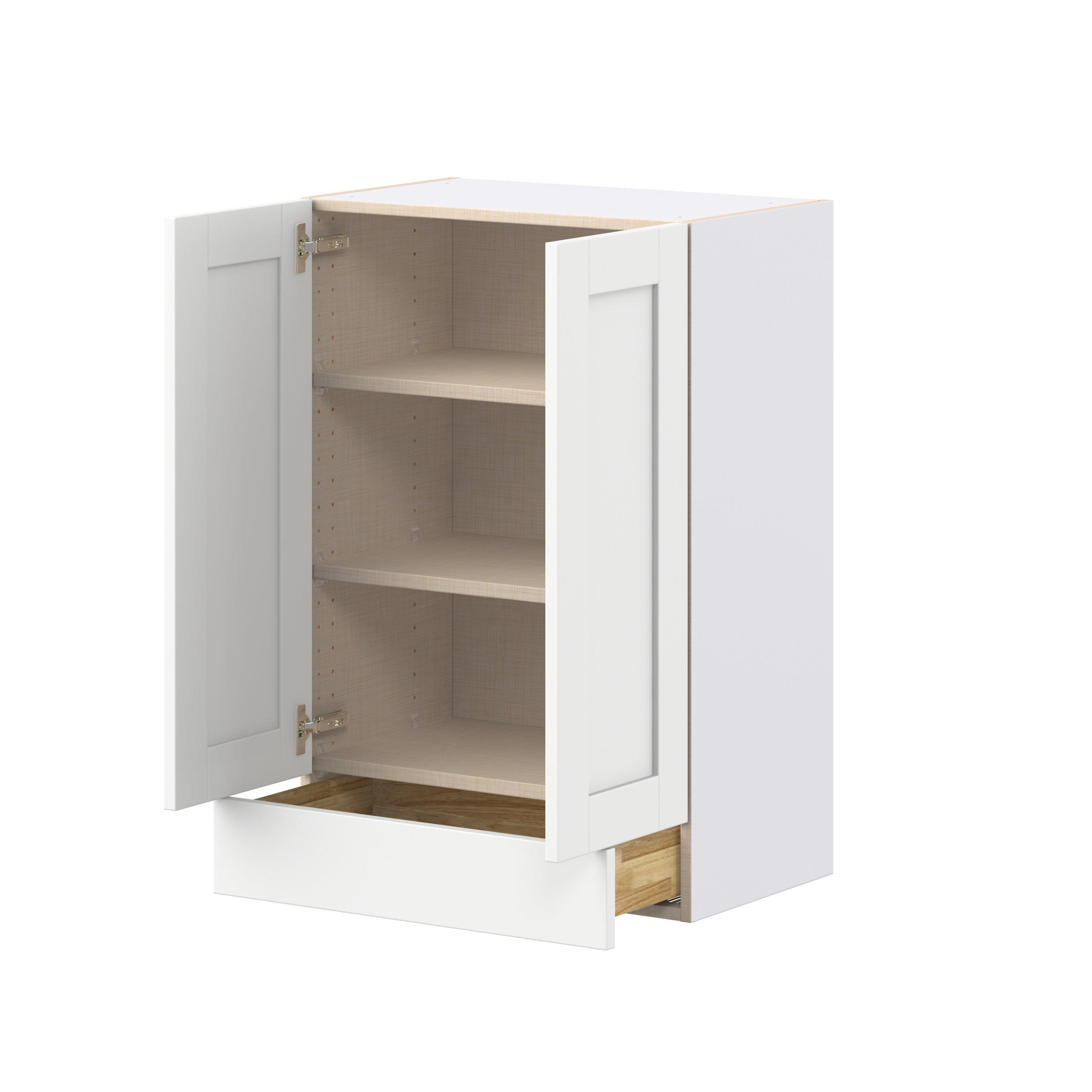 Summerhill 24 in. Bright White Door and Drawer Wall Cabinet
