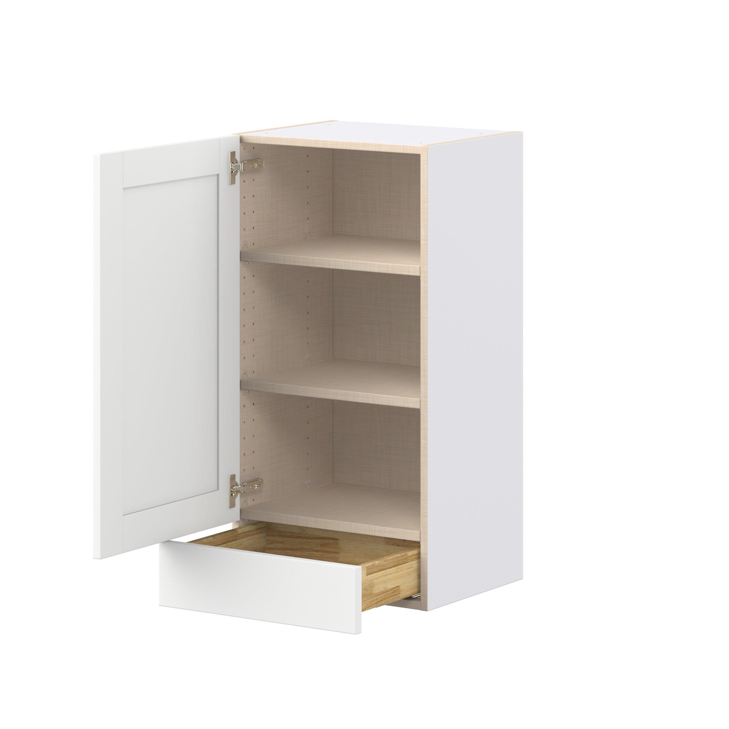 Summerhill 18 in. Bright White Door and Drawer Wall Cabinet