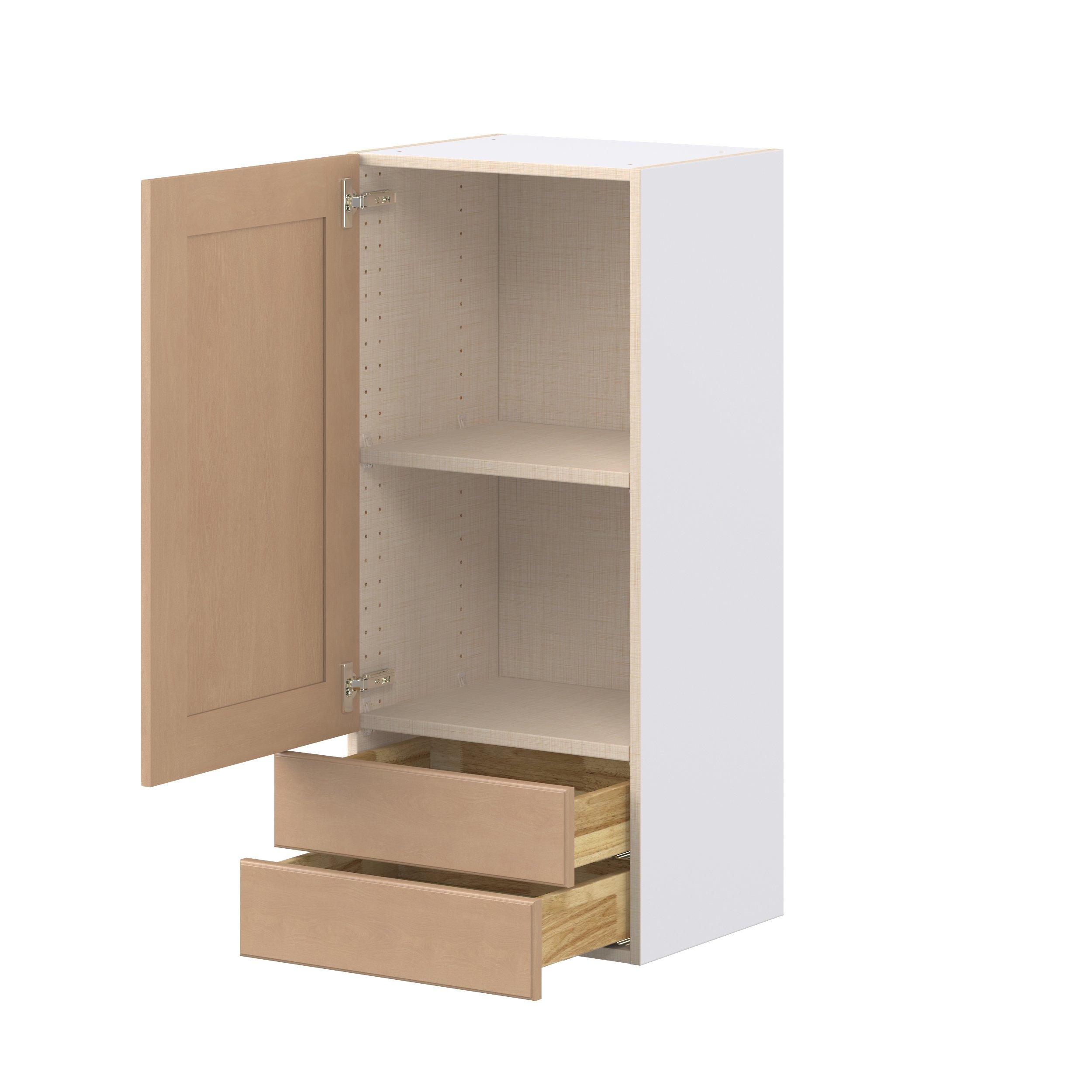 Sugarhill 18 in. Stained Sugar Cookie Door and Drawer Wall Cabinet