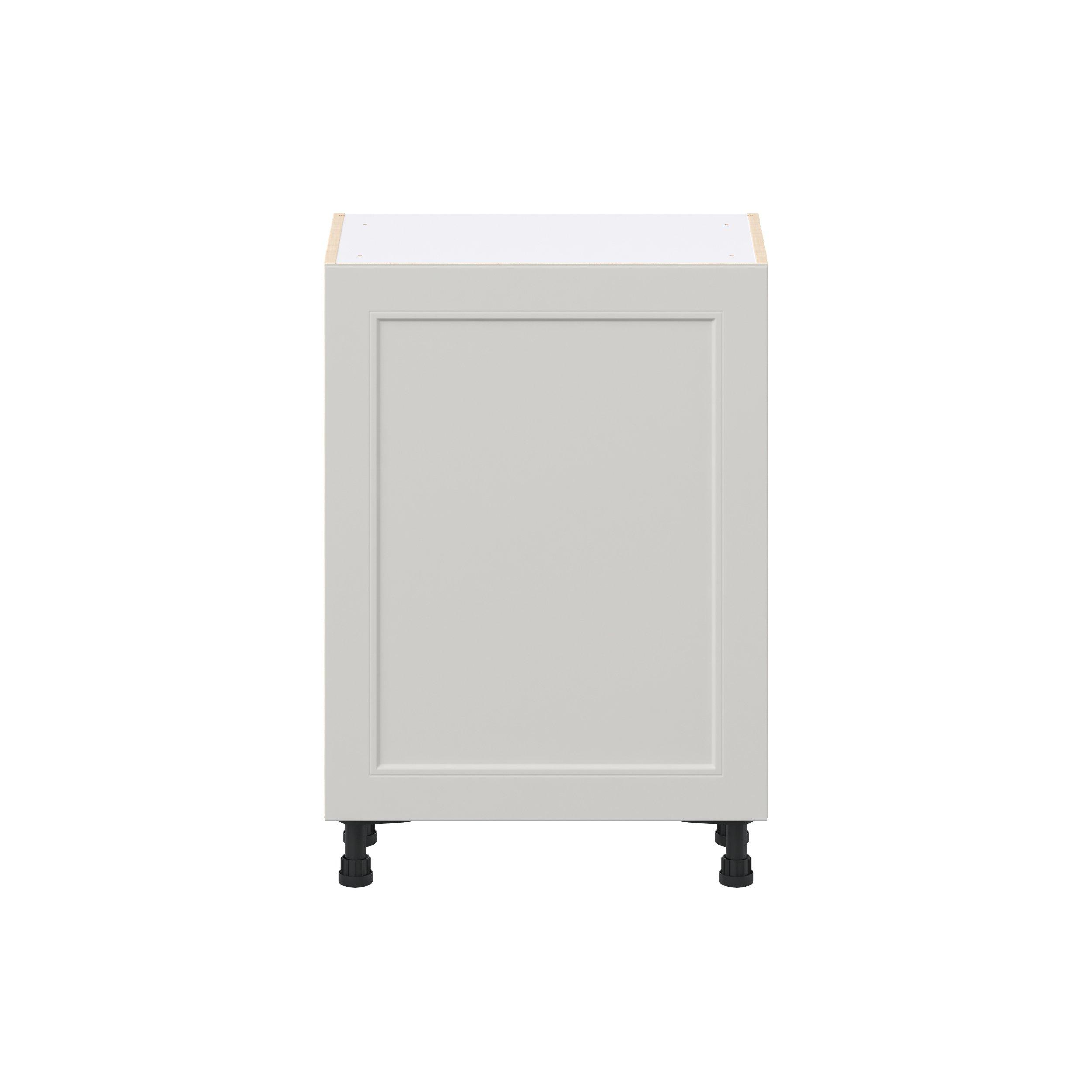 Lenox 24 in. Painted Light Gray Shallow Base Cabinet with Inner Pull-Out Drawer