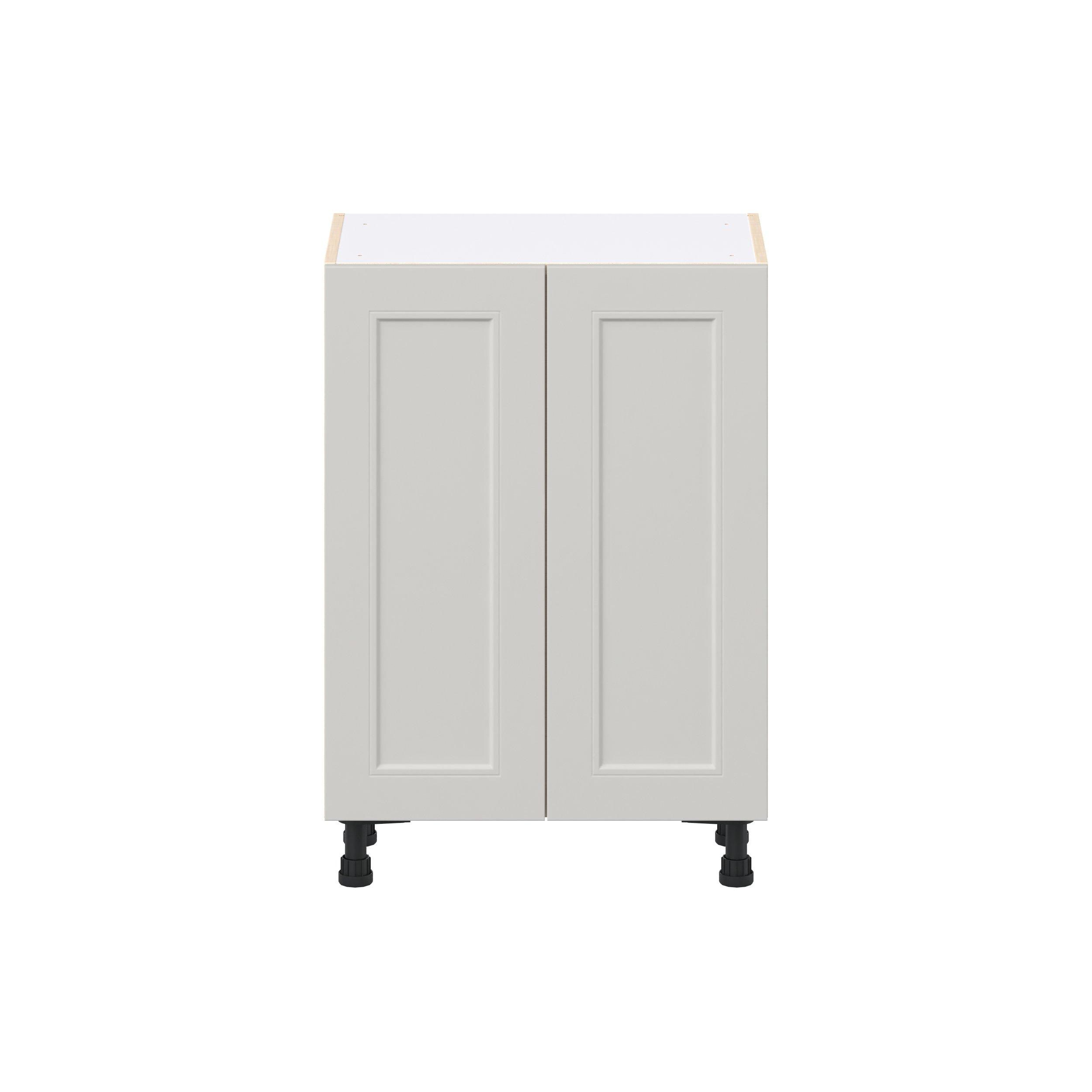 Lenox 24 in. Painted Light Gray Shallow Base Cabinet with Inner Pull-Out Drawer