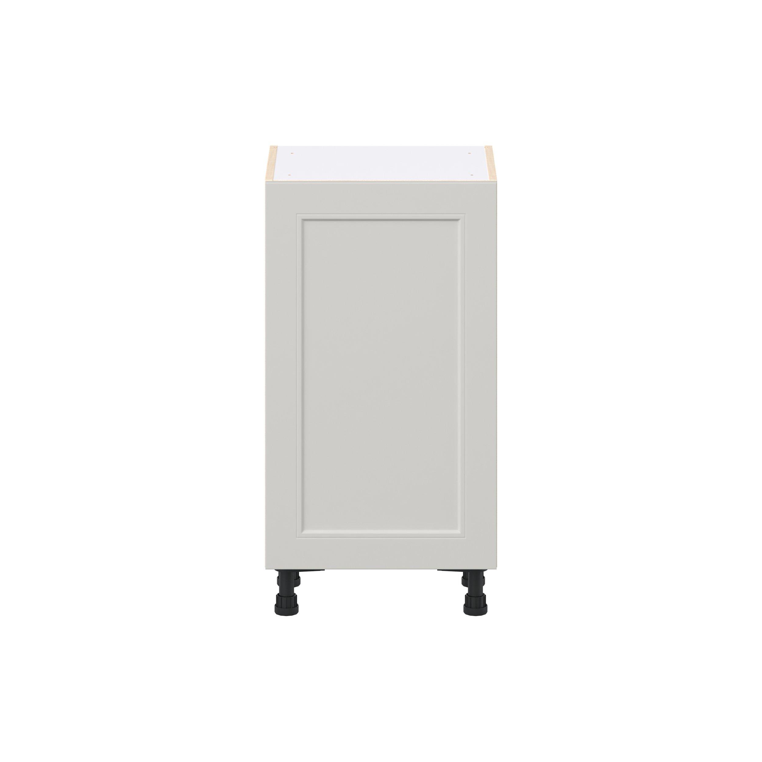 Lenox 18 in. Painted Light Gray Shallow Base Cabinet with Inner Pull-Out Drawer