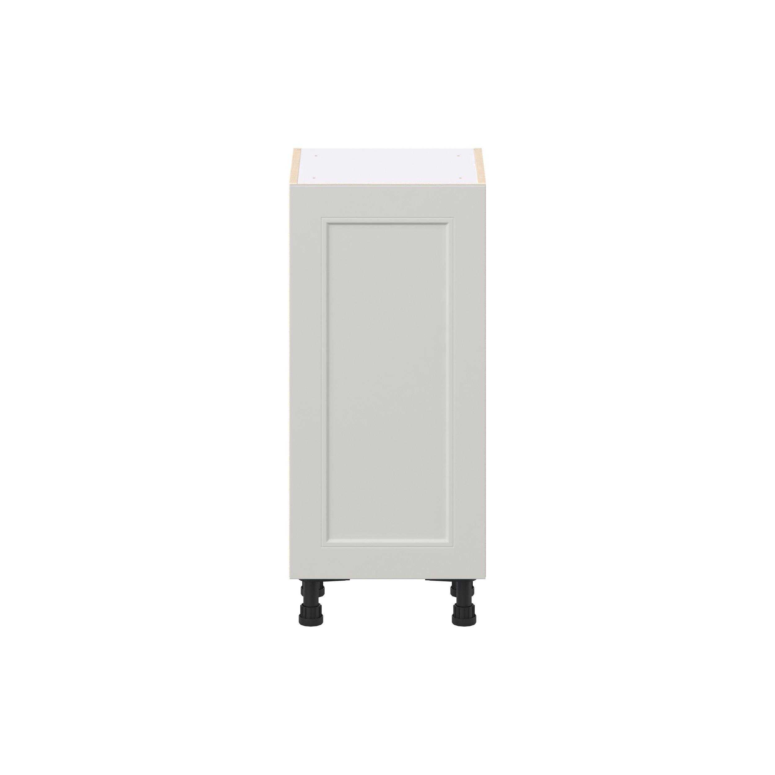 Lenox 15 in. Painted Light Gray Shallow Base Cabinet with Inner Pull-Out Drawer