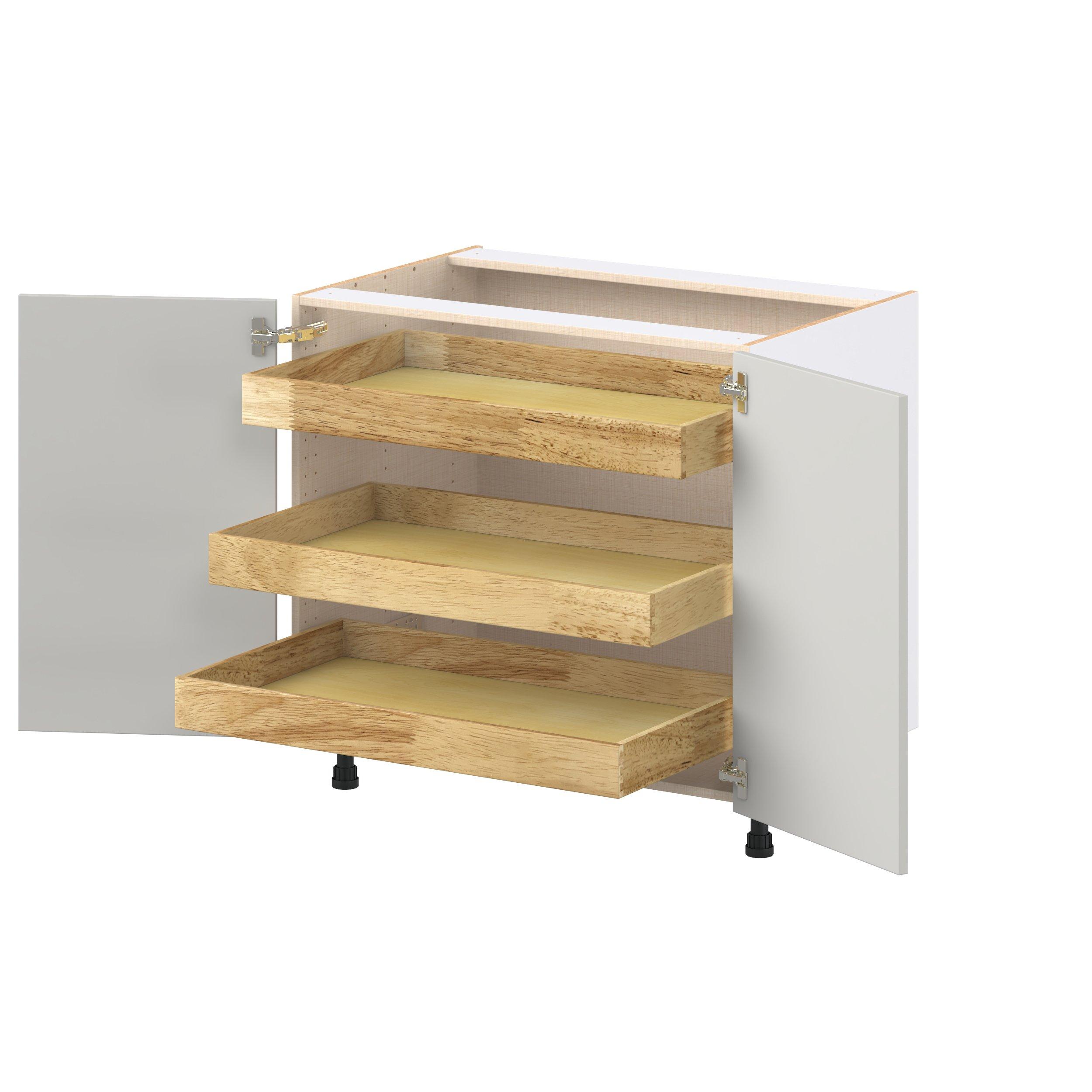 Lenox 36 in. Painted Light Gray Base Cabinet with Inner Pull-Out Drawer
