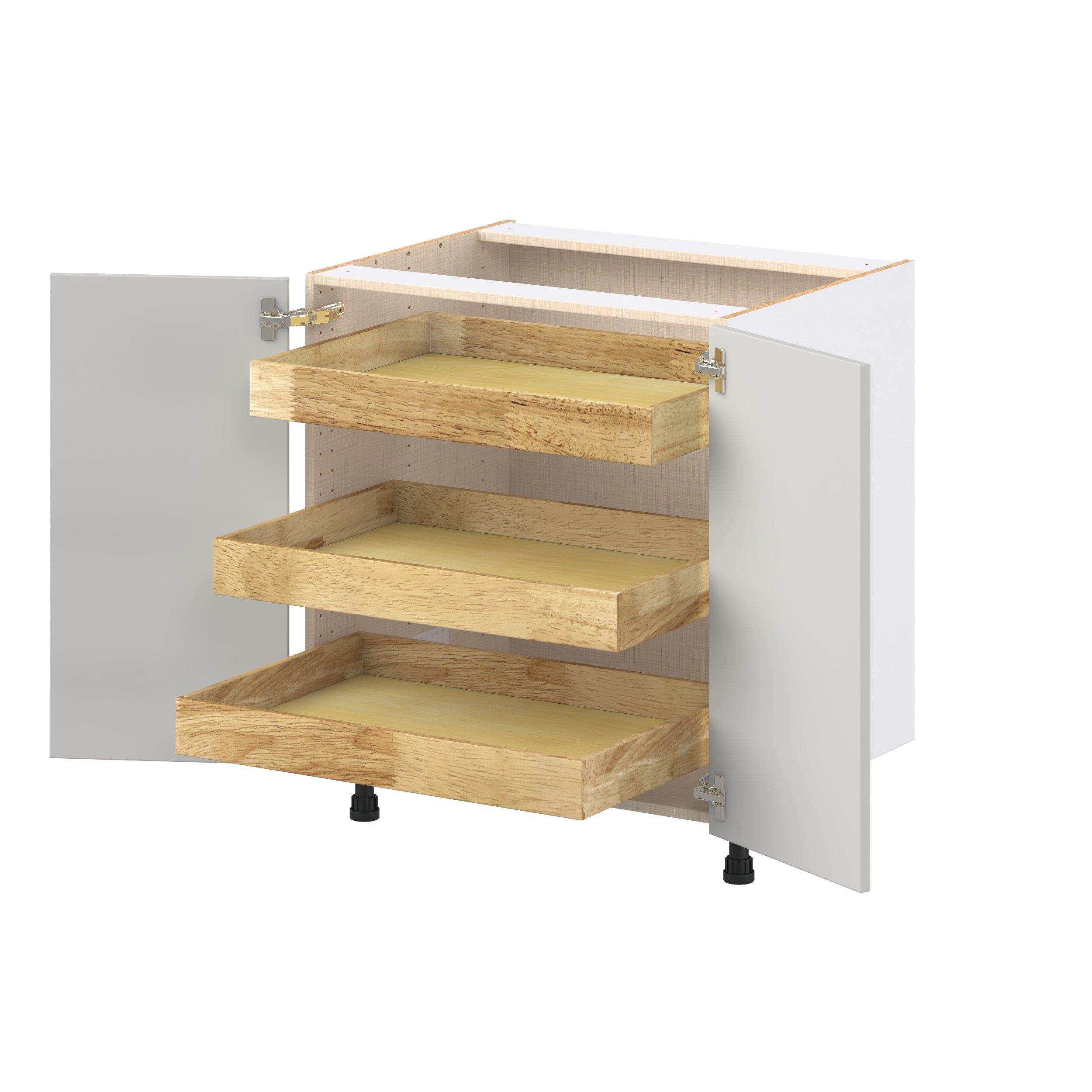 Lenox 30 in. Painted Light Gray Base Cabinet with Inner Pull-Out Drawer