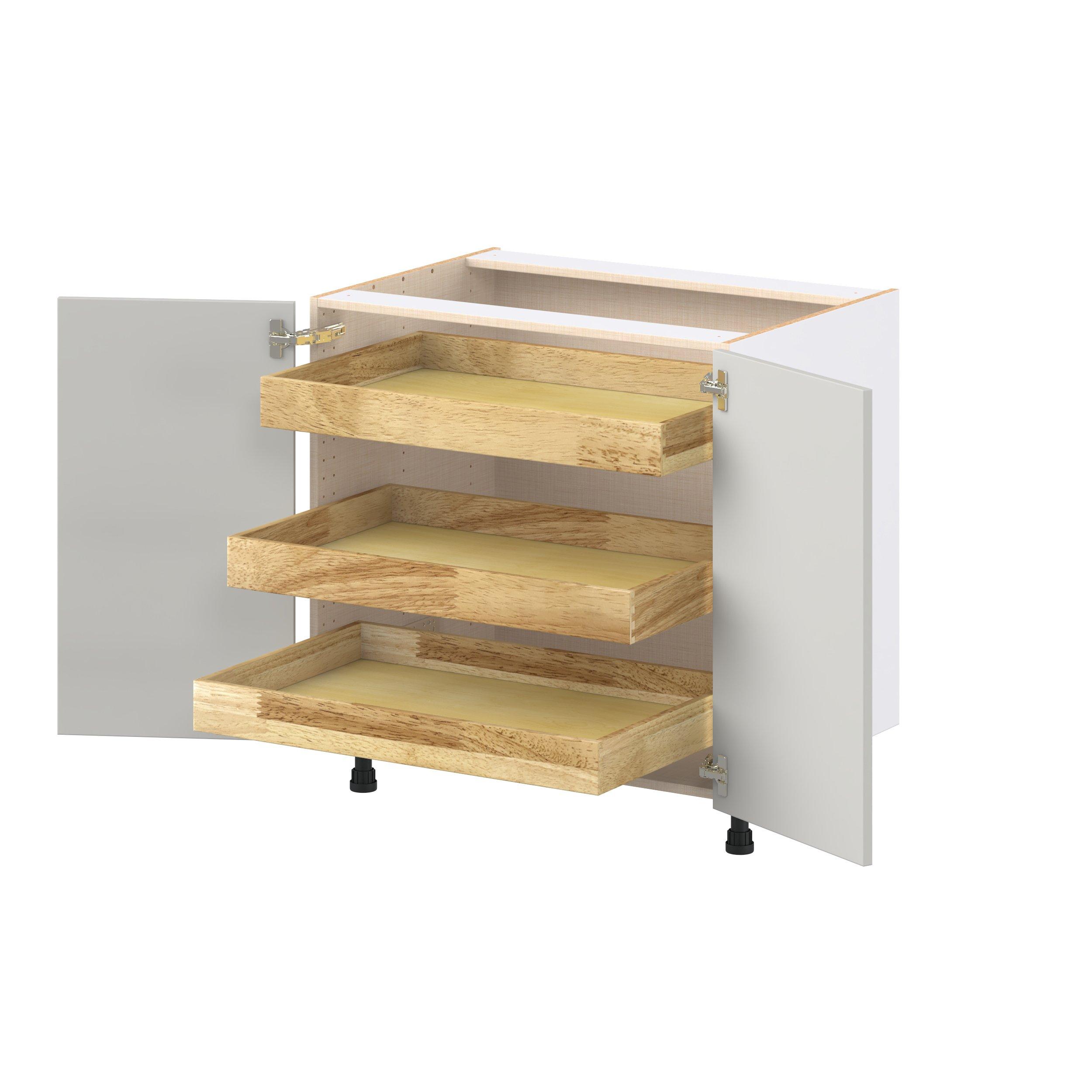 Lenox 33 in. Painted Light Gray Base Cabinet with Inner Pull-Out Drawer