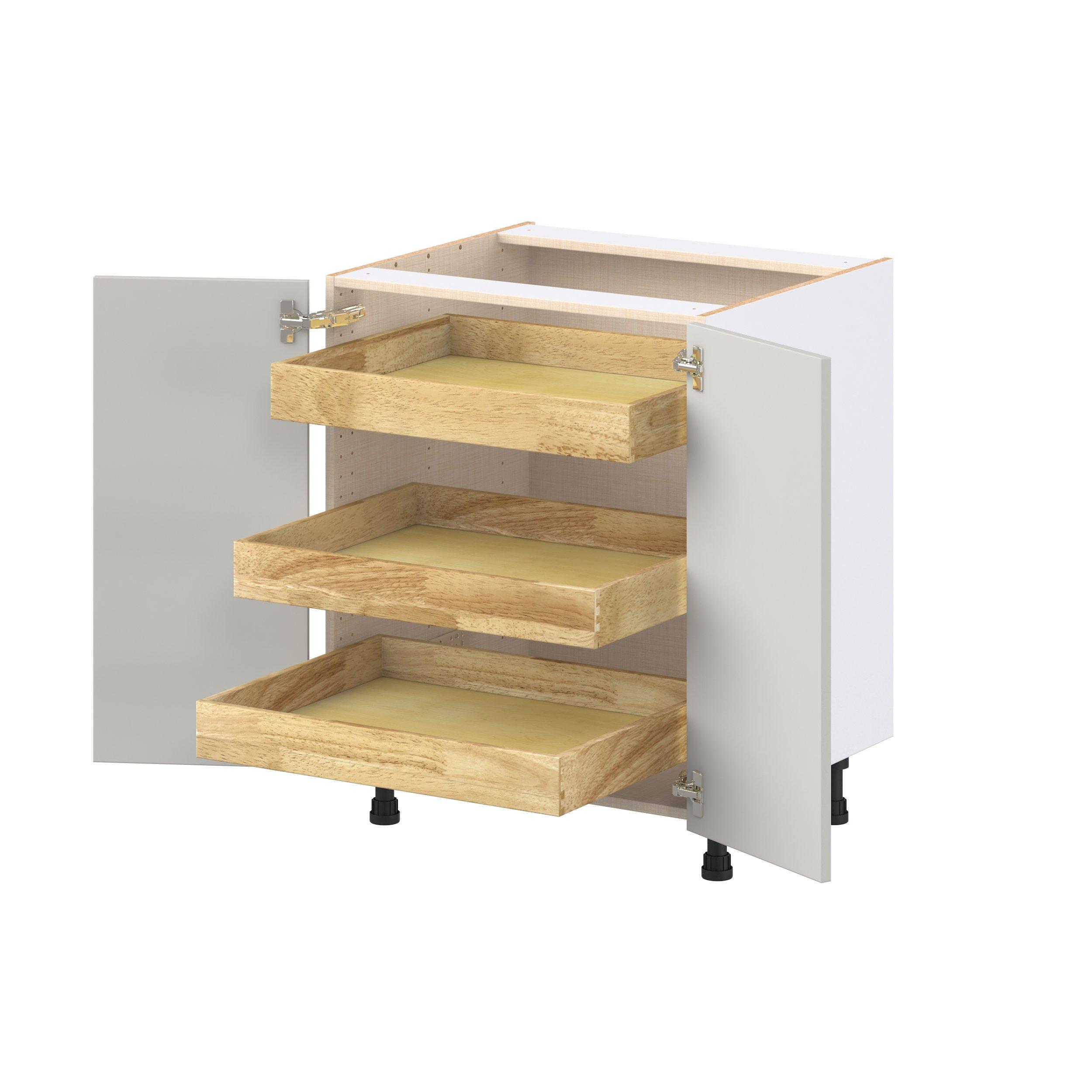 Lenox 27 in. Painted Light Gray Base Cabinet with Inner Pull-Out Drawer