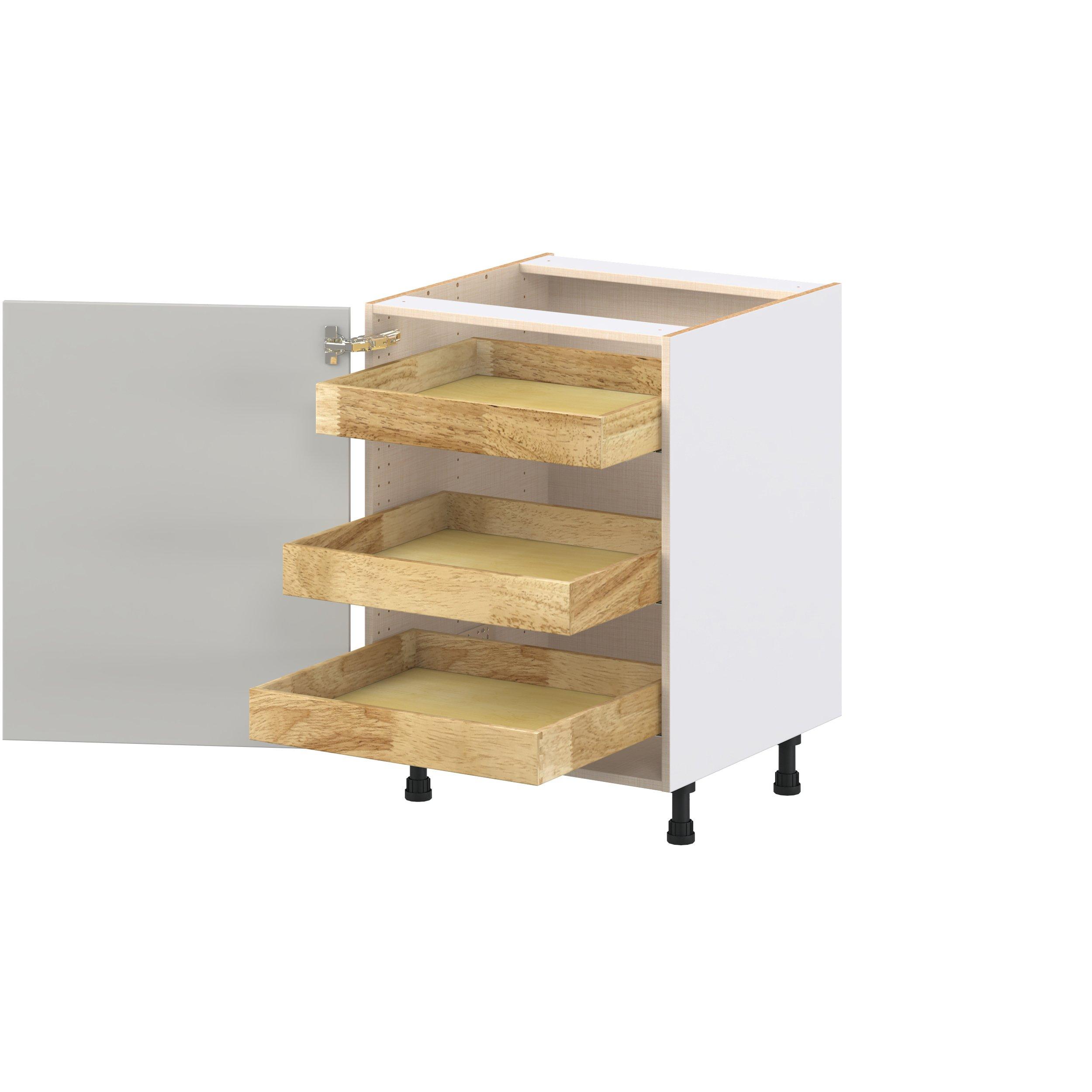Lenox 24 in. Painted Light Gray Base Cabinet with Inner Pull-Out Drawer