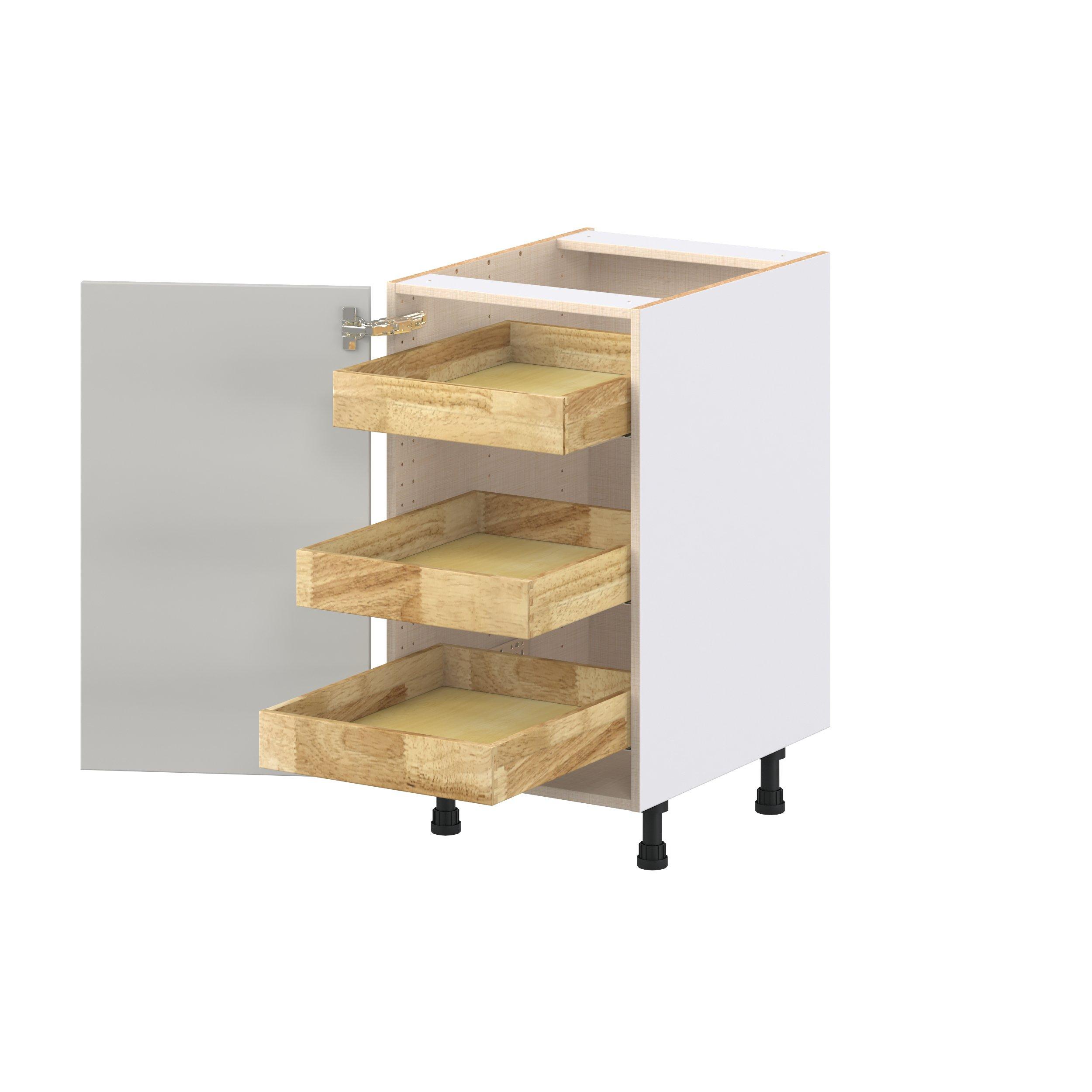 Lenox 18 in. Painted Light Gray Base Cabinet with Inner Pull-Out Drawer