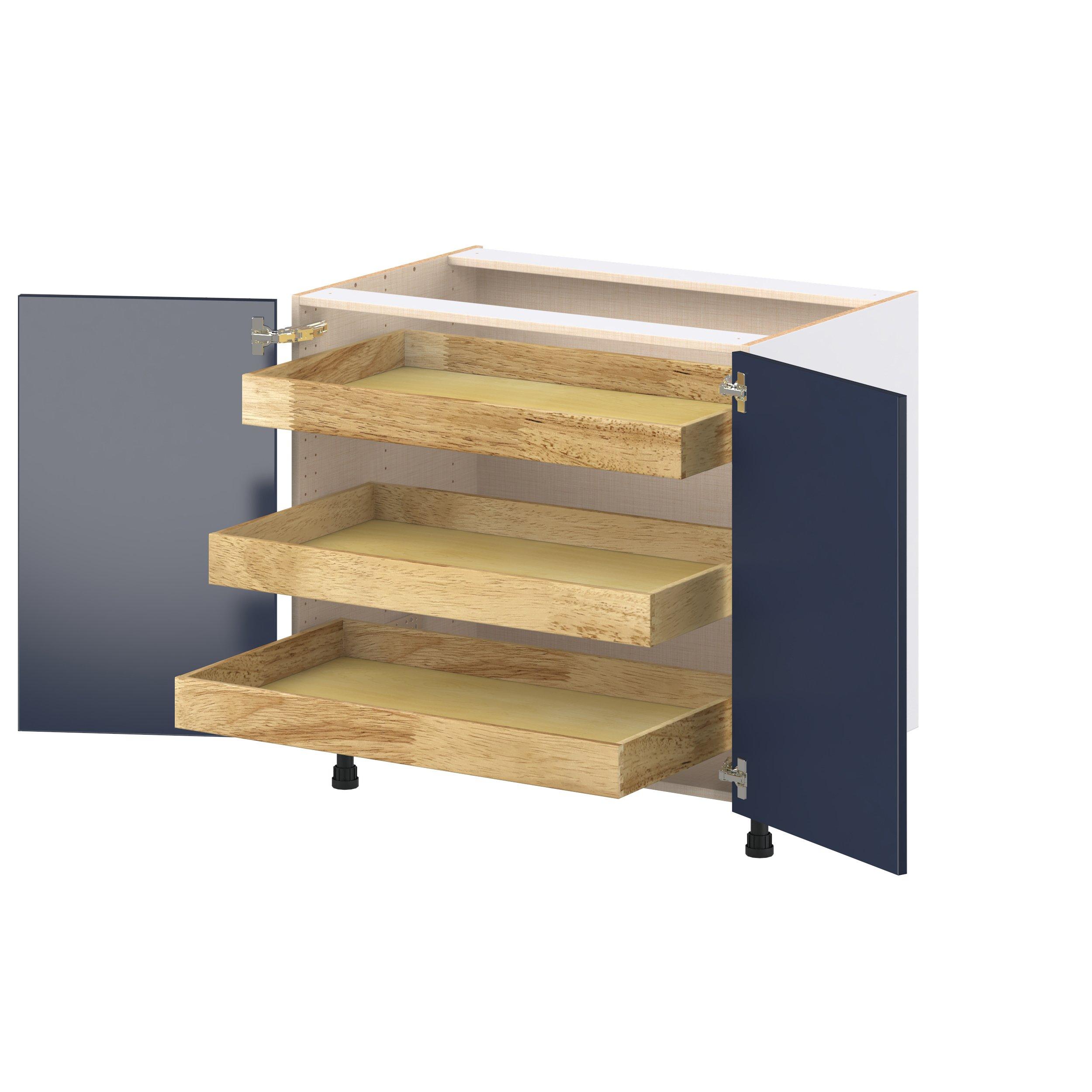 Peachtree 36 in. Painted Midnight Blue Base Cabinet with Inner Pull-Out Drawer