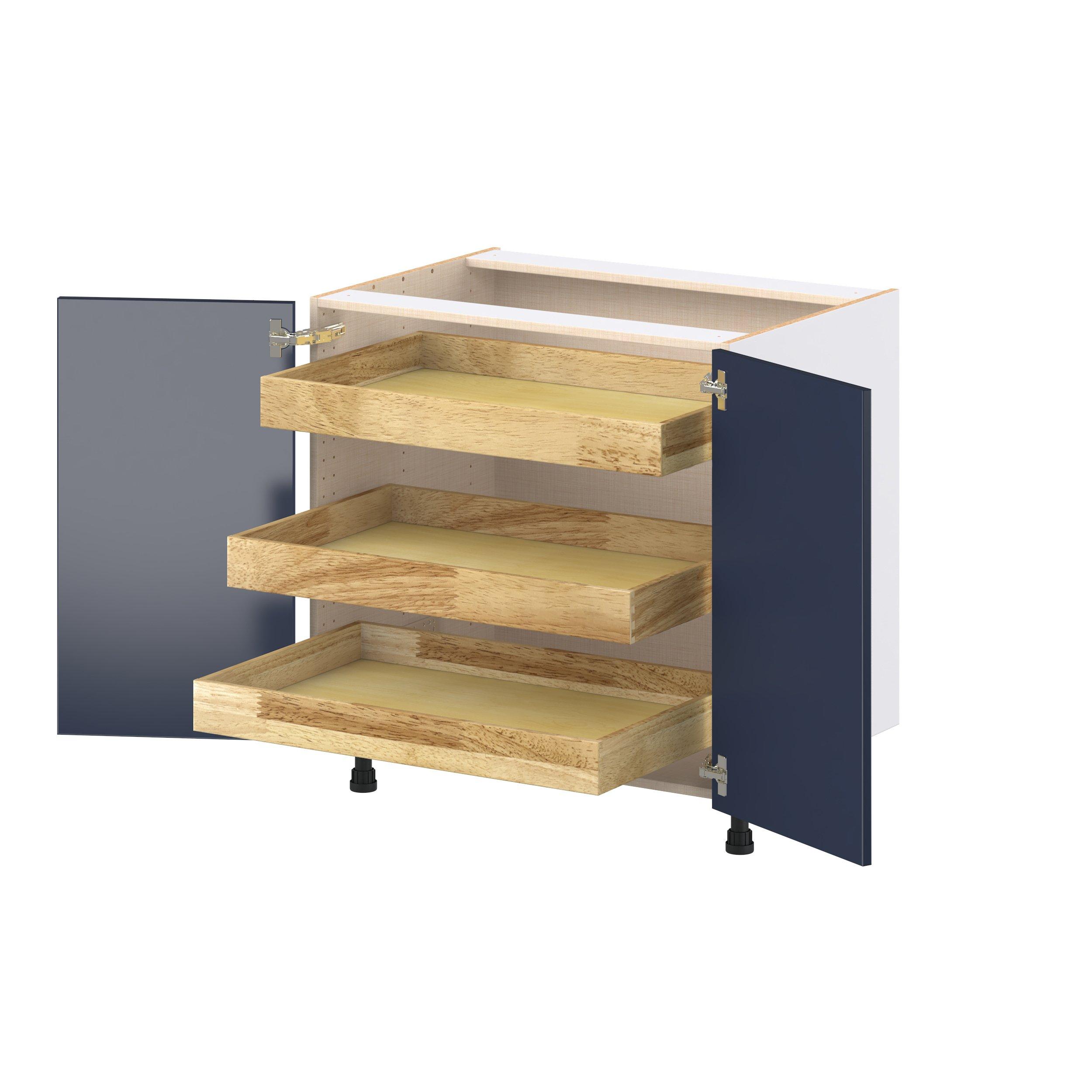 Peachtree 33 in. Painted Midnight Blue Base Cabinet with Inner Pull-Out Drawer