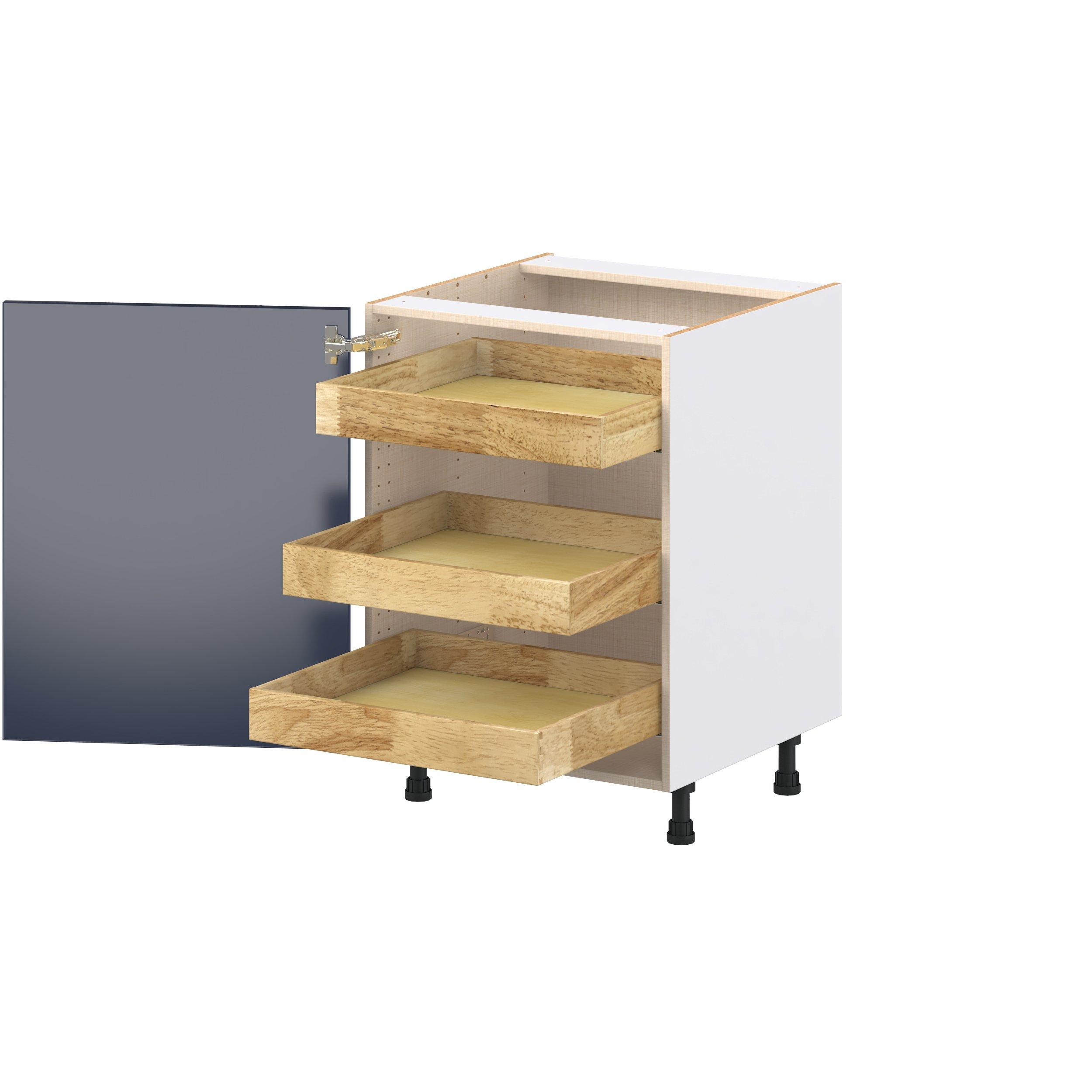 Peachtree 24 in. Painted Midnight Blue Base Cabinet with Inner Pull-Out Drawer