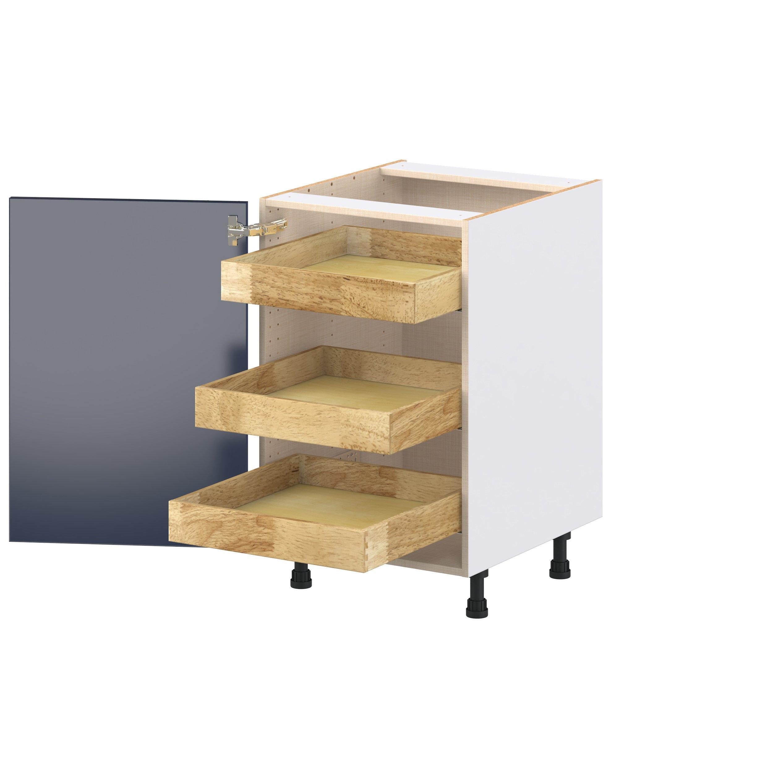 Peachtree 21 in. Painted Midnight Blue Base Cabinet with Inner Pull-Out Drawer