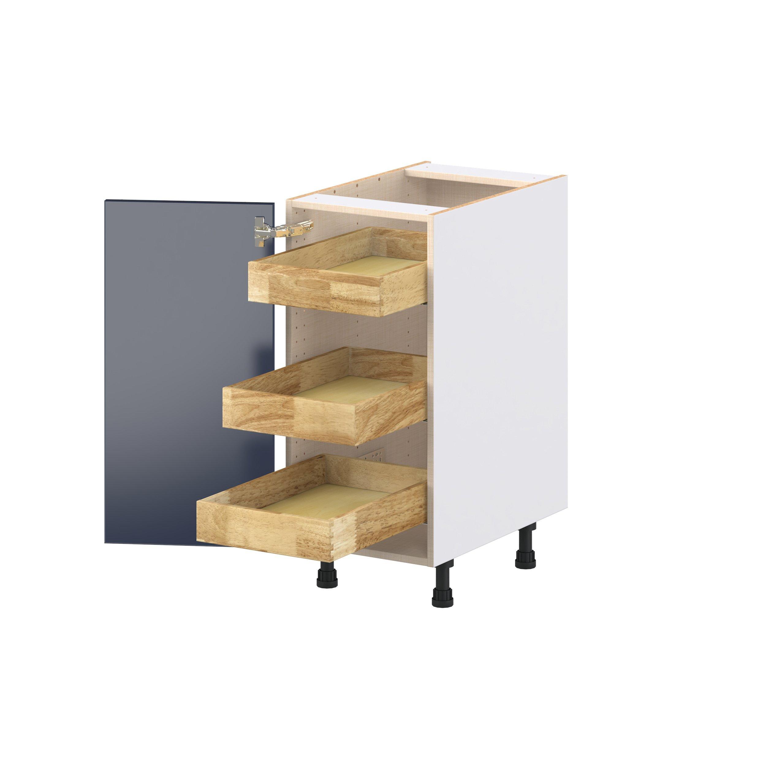 Peachtree 15 in. Painted Midnight Blue Base Cabinet with Inner Pull-Out Drawer