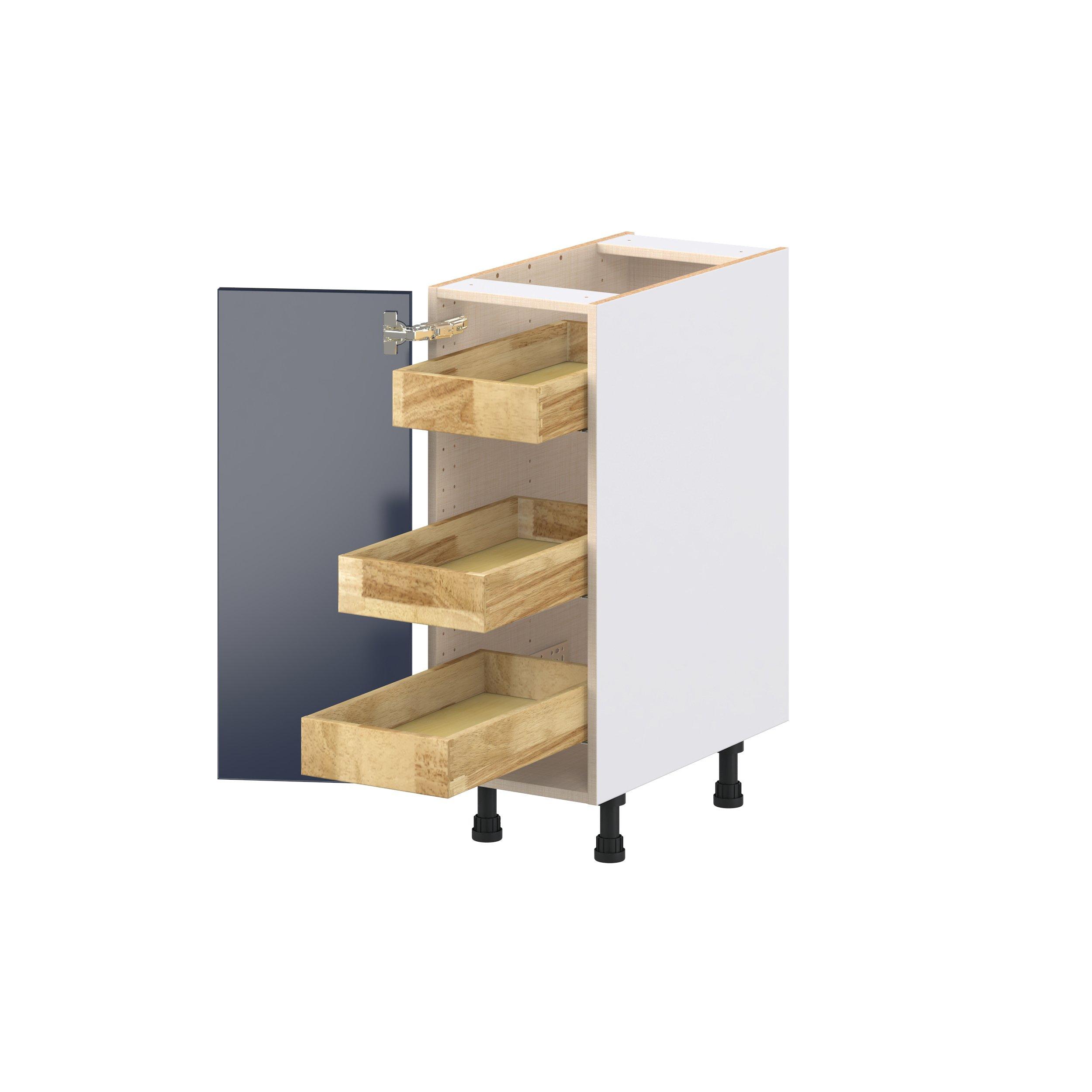 Peachtree 12 in. Painted Midnight Blue Base Cabinet with Inner Pull-Out Drawer