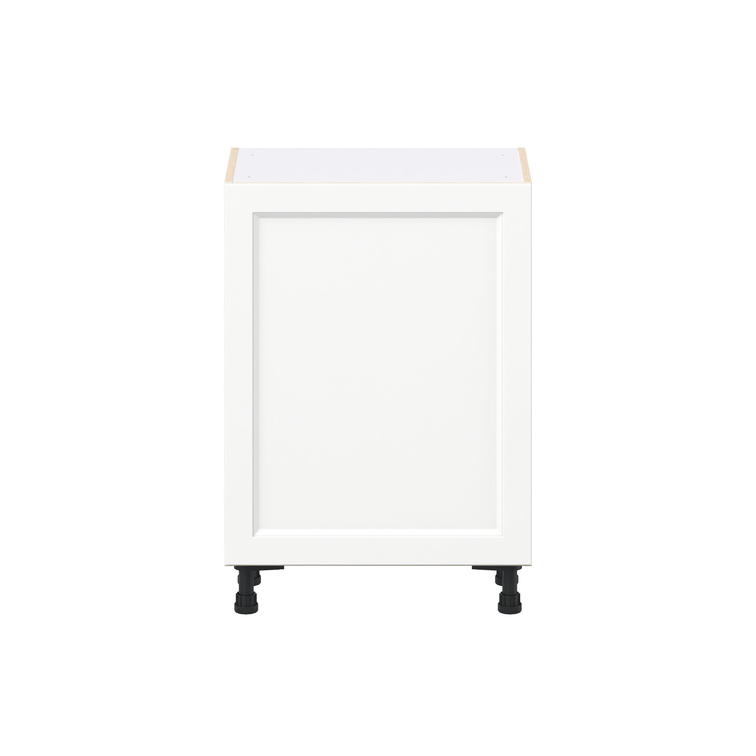 Peachtree 24 in. Painted Bright White Shallow Base Cabinet with Inner Pull-Out Drawer