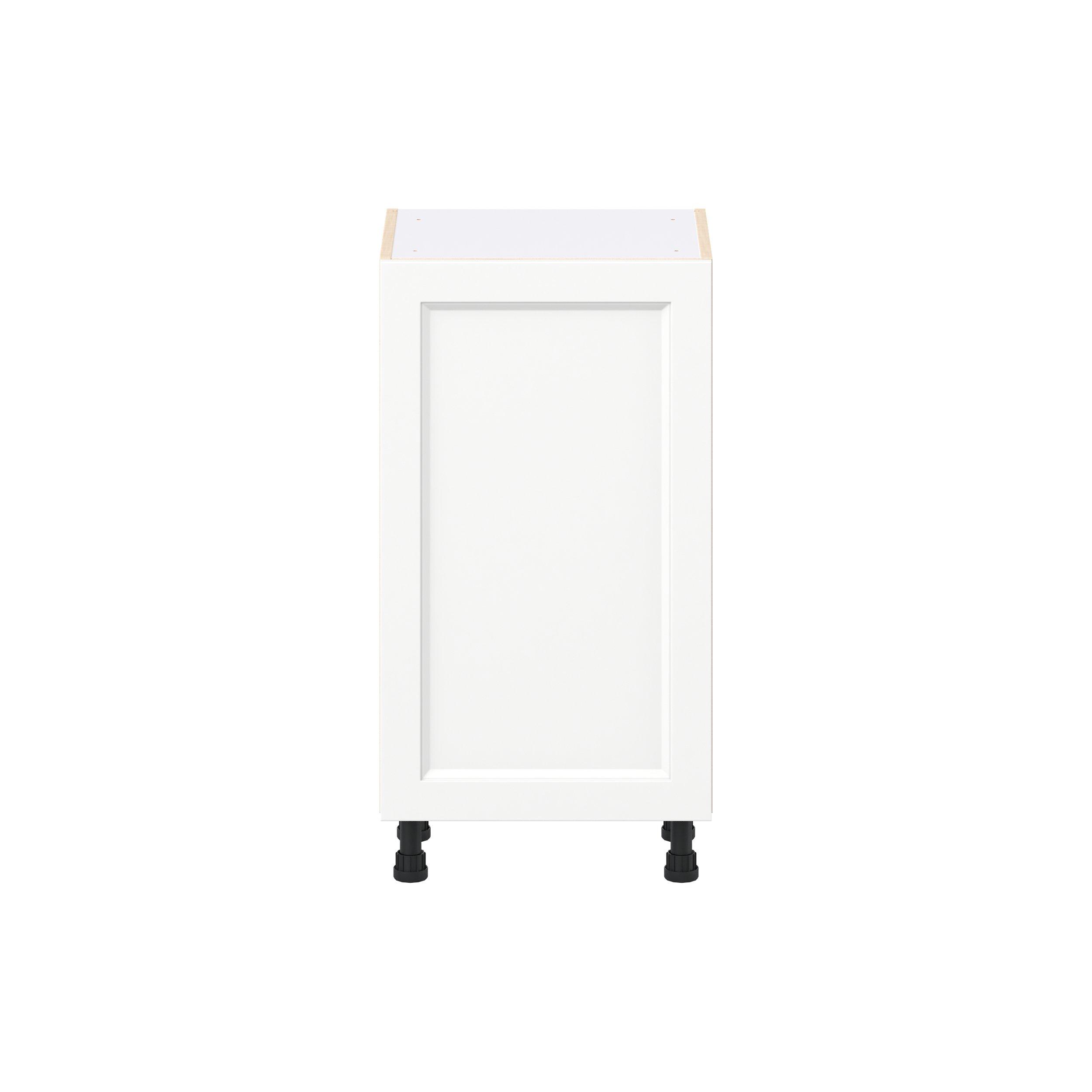 Peachtree 18 in. Painted Bright White Shallow Base Cabinet with Inner Pull-Out Drawer