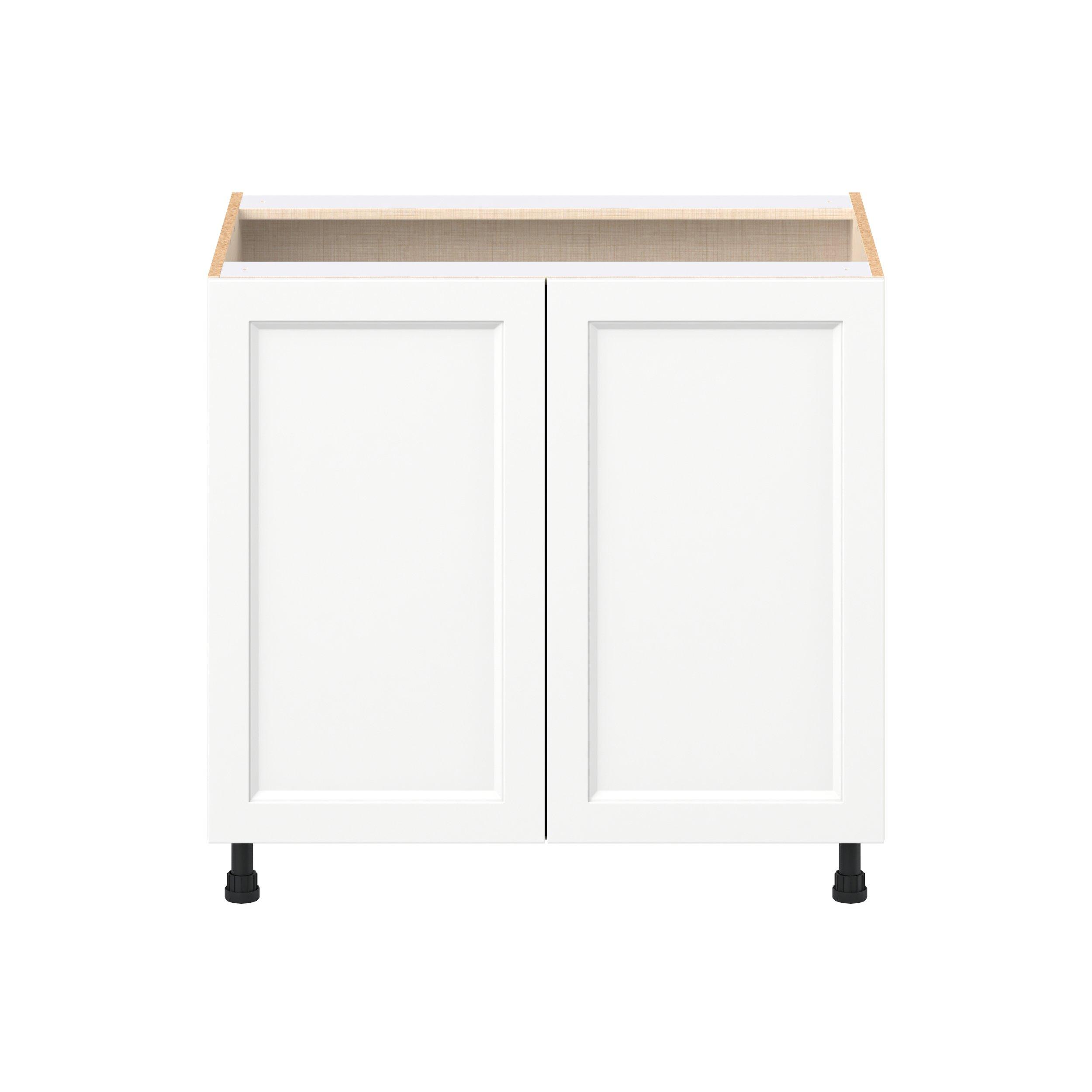 Peachtree 36 in. Painted Bright White Base Cabinet with Inner Pull-Out Drawer