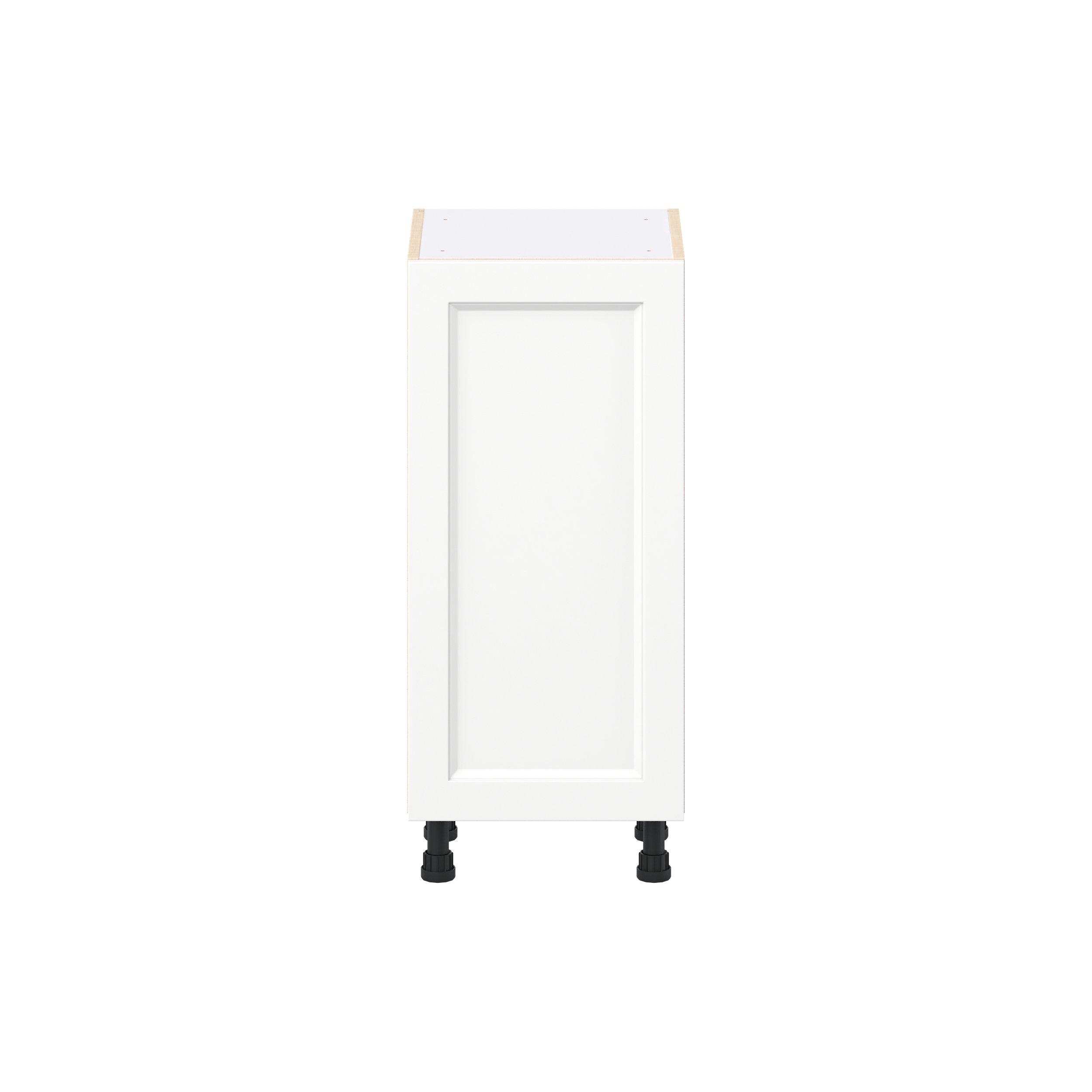 Peachtree 15 in. Painted Bright White Shallow Base Cabinet with Inner Pull-Out Drawer