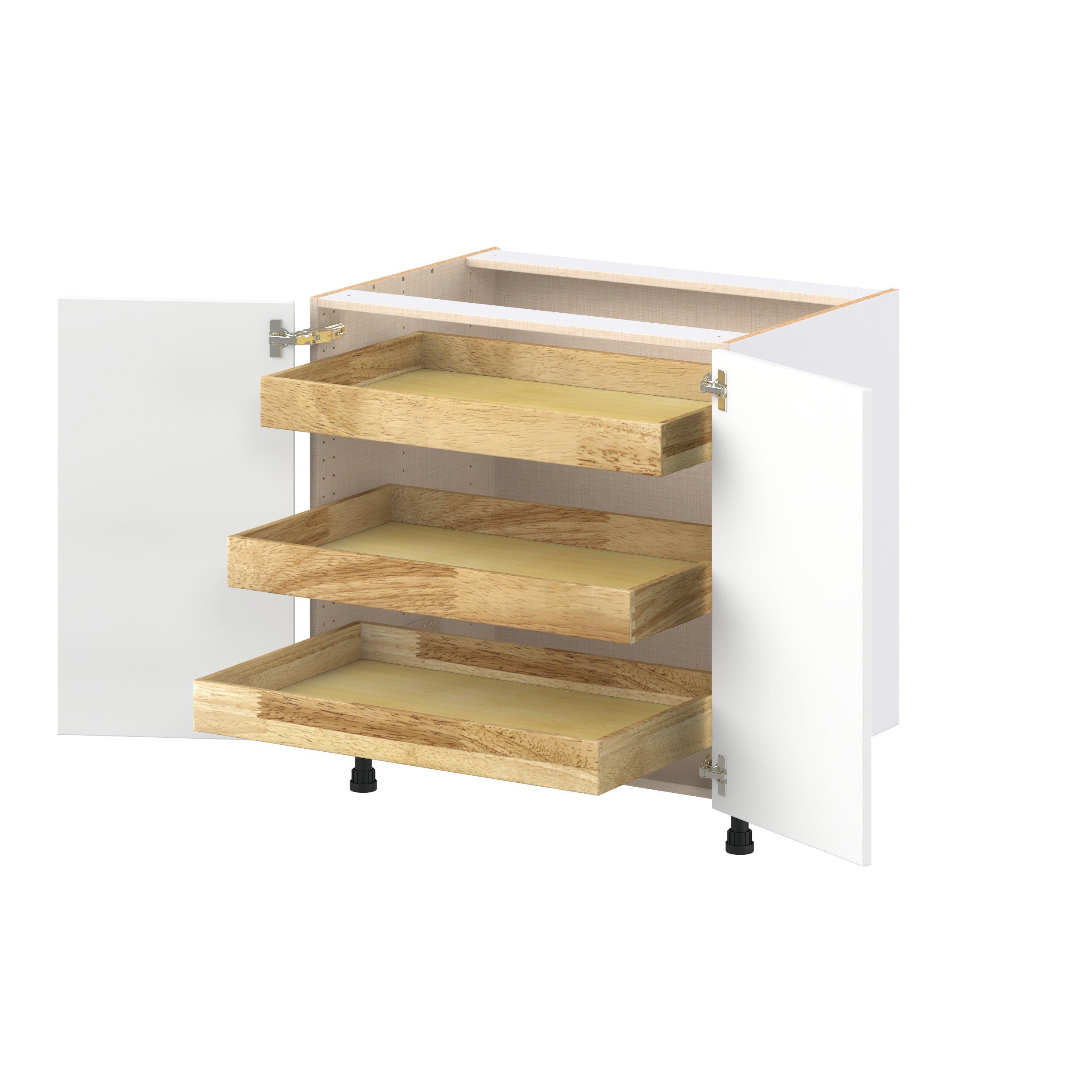 Peachtree 33 in. Painted Bright White Base Cabinet with Inner Pull-Out Drawer
