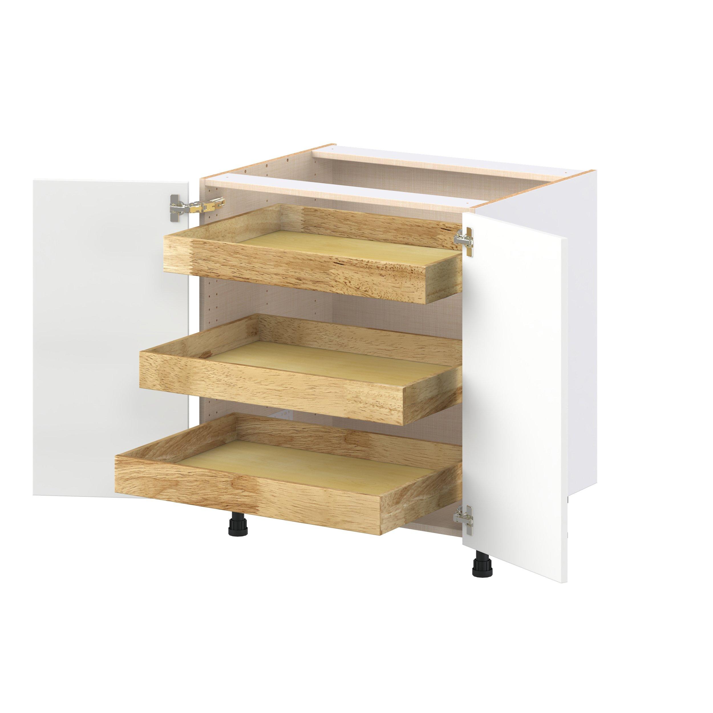 Peachtree 30 in. Painted Bright White Base Cabinet with Inner Pull-Out Drawer