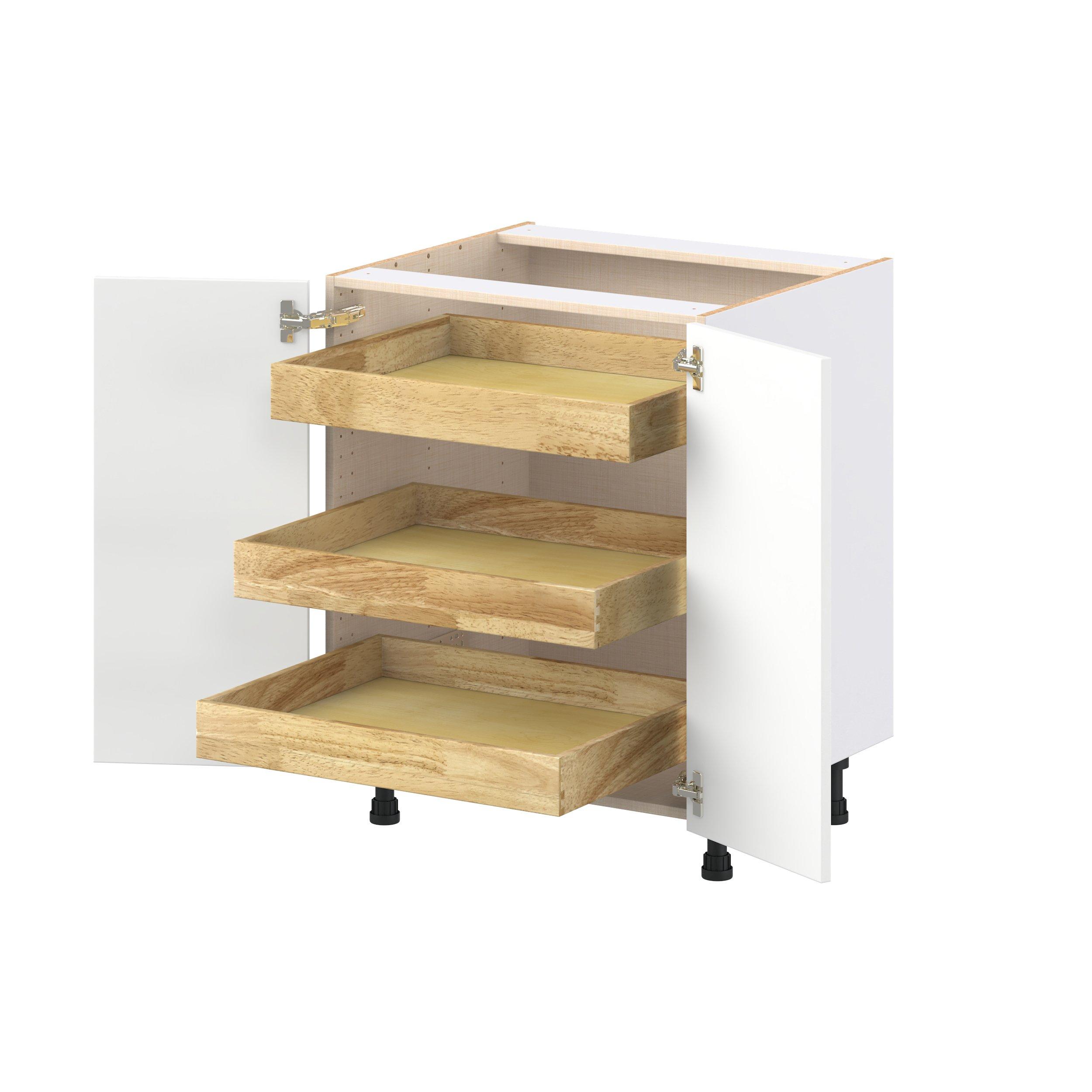 Peachtree 27 in. Painted Bright White Base Cabinet with Inner Pull-Out Drawer