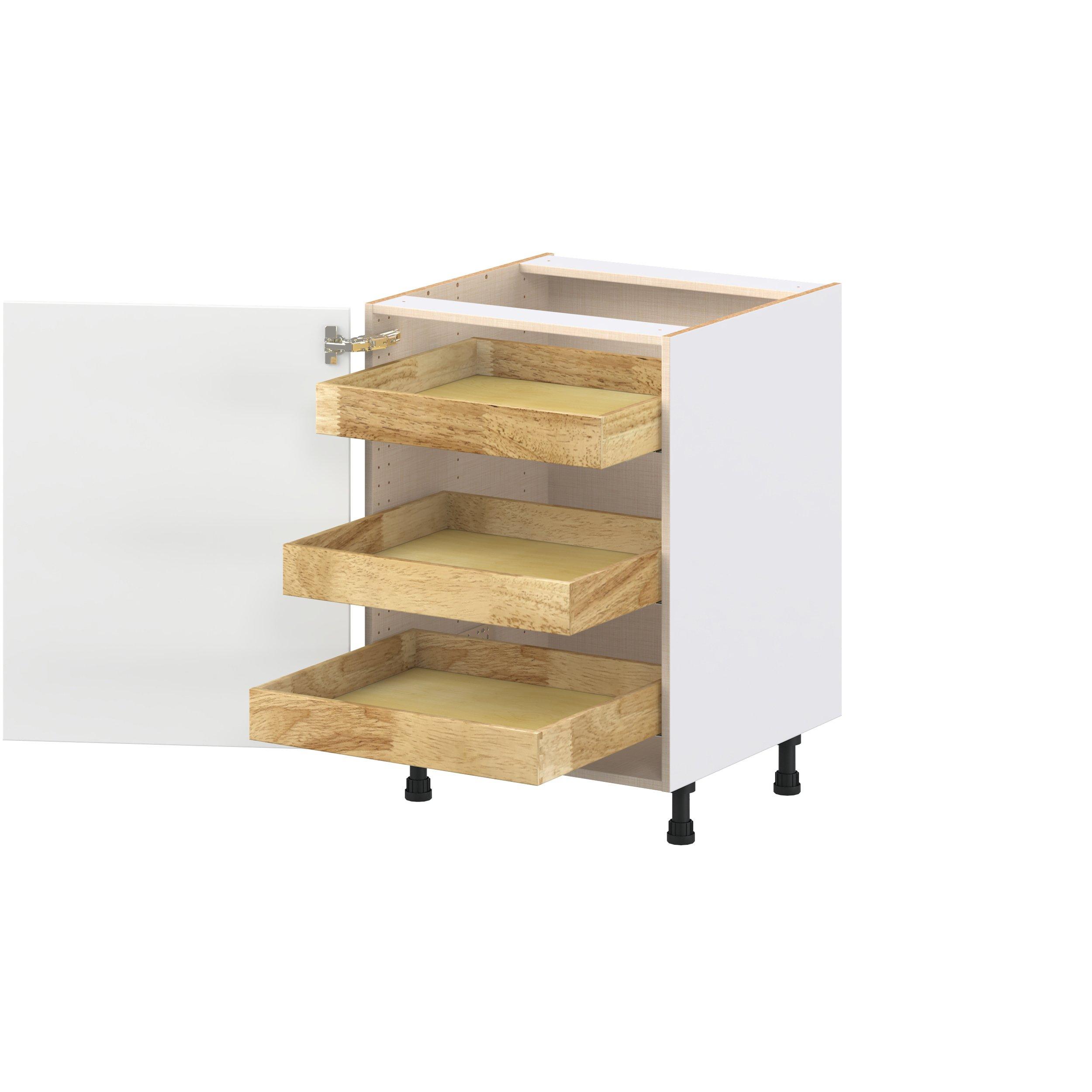Peachtree 24 in. Painted Bright White Base Cabinet with Inner Pull-Out Drawer