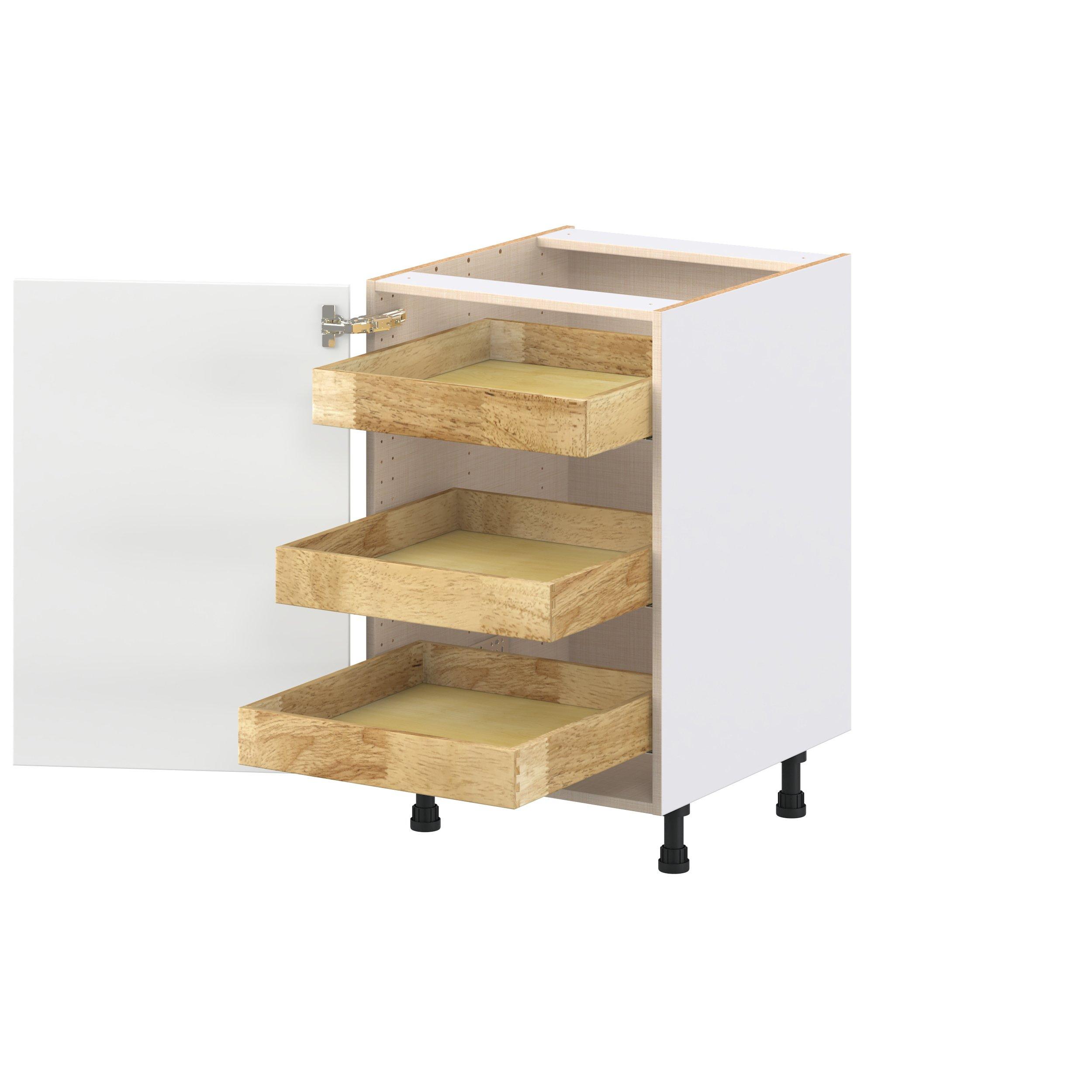 Peachtree 21 in. Painted Bright White Base Cabinet with Inner Pull-Out Drawer