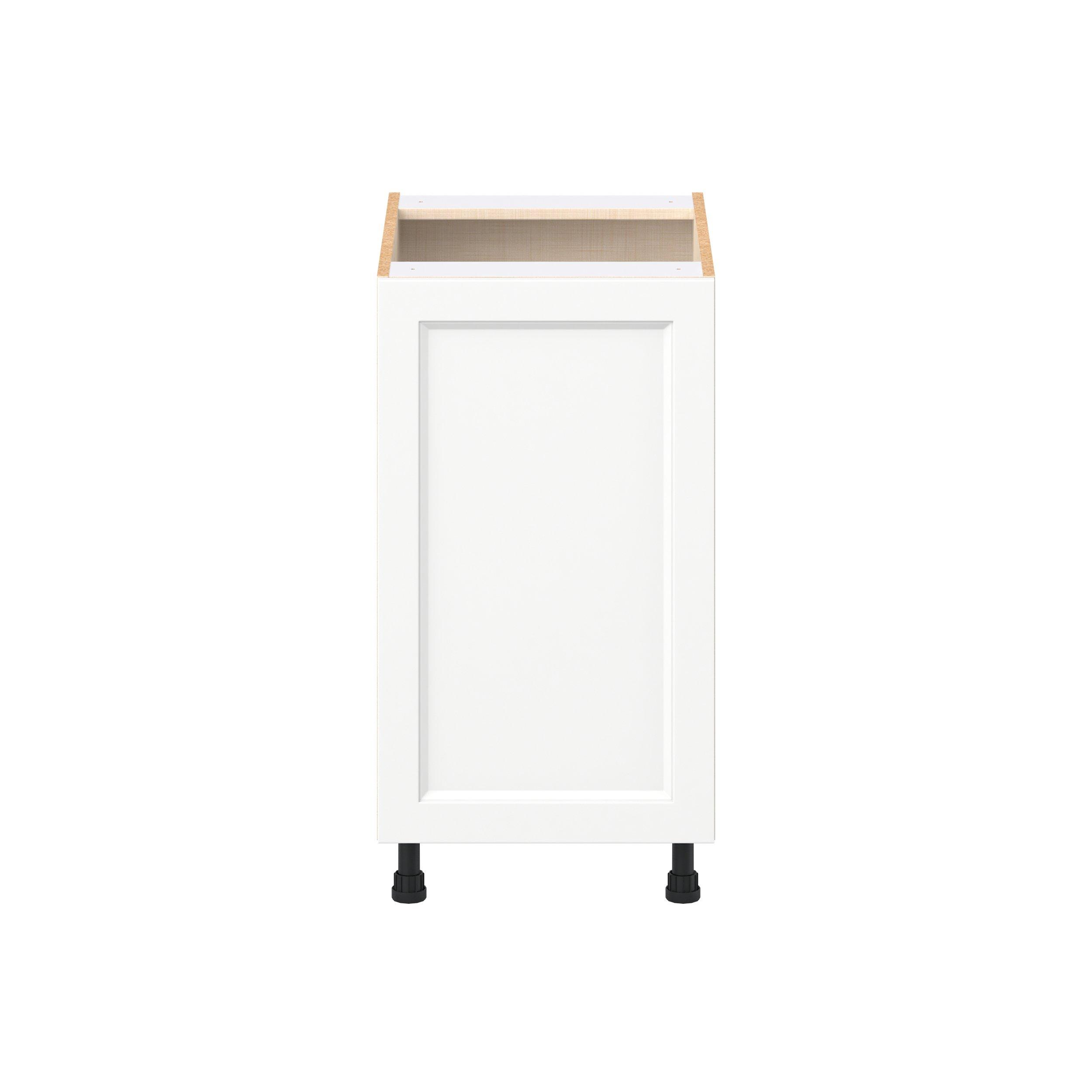 Peachtree 18 in. Painted Bright White Base Cabinet with Inner Pull-Out Drawer