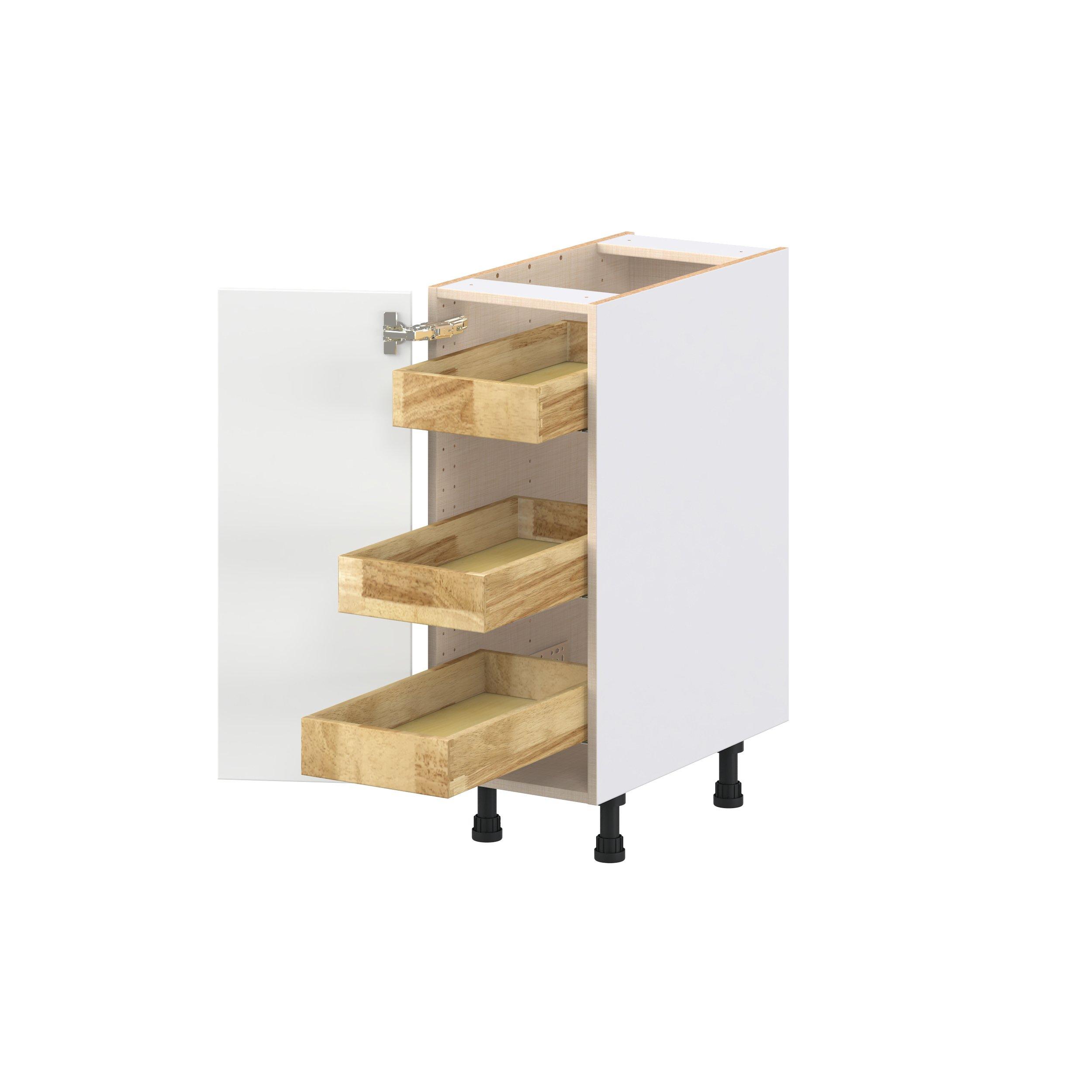 Peachtree 12 in. Painted Bright White Base Cabinet with Inner Pull-Out Drawer