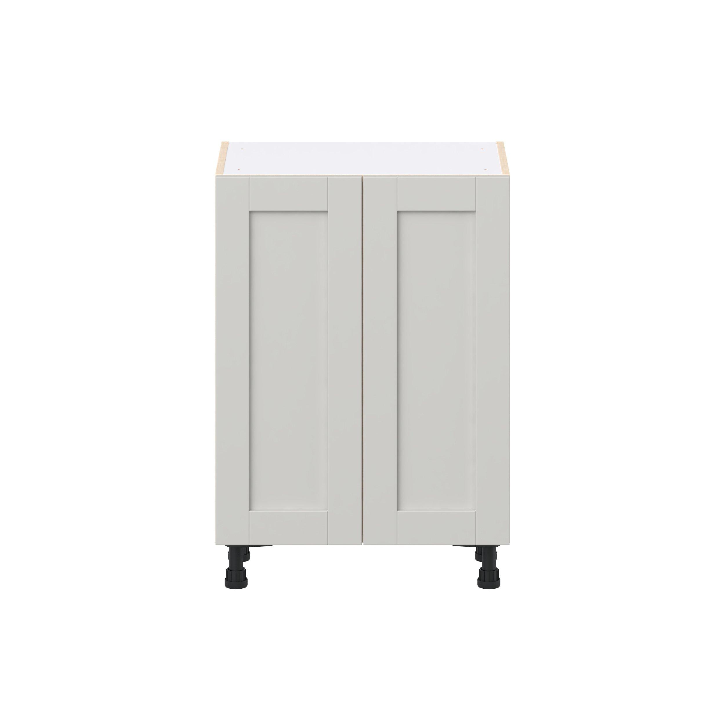 Summerhill 24 in. Light Gray Shallow Base Cabinet with Inner Pull-Out Drawer