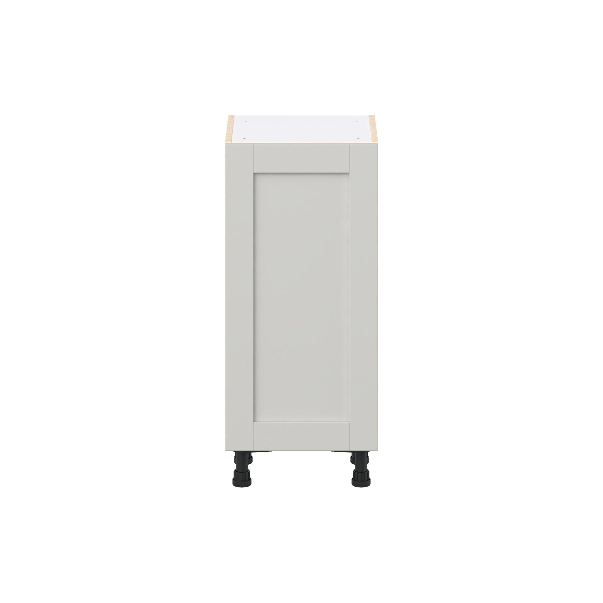 Summerhill 15 in. Light Gray Shallow Base Cabinet with Inner Pull-Out Drawer