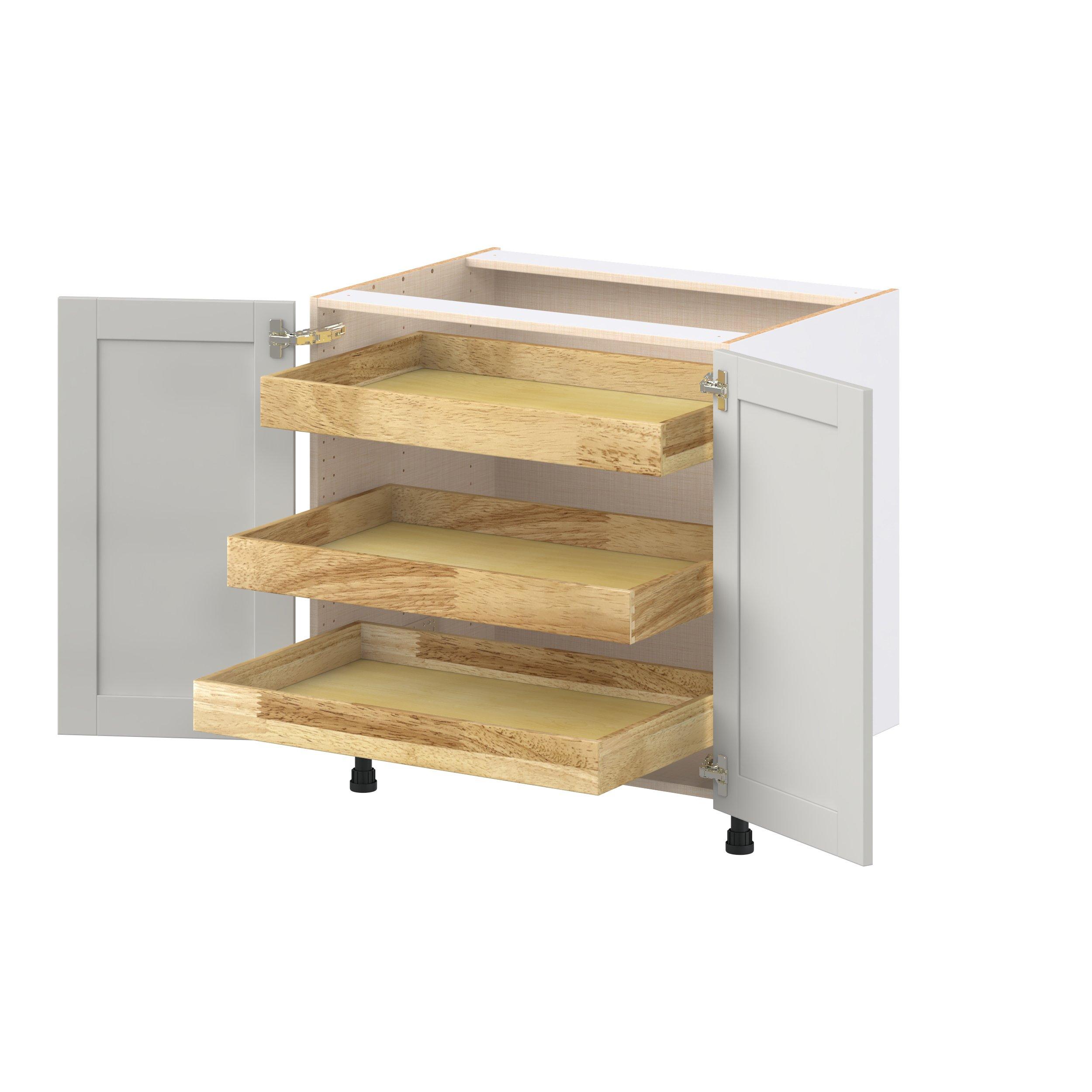 Summerhill 33 in. Light Gray Base Cabinet with Inner Pull-Out Drawer