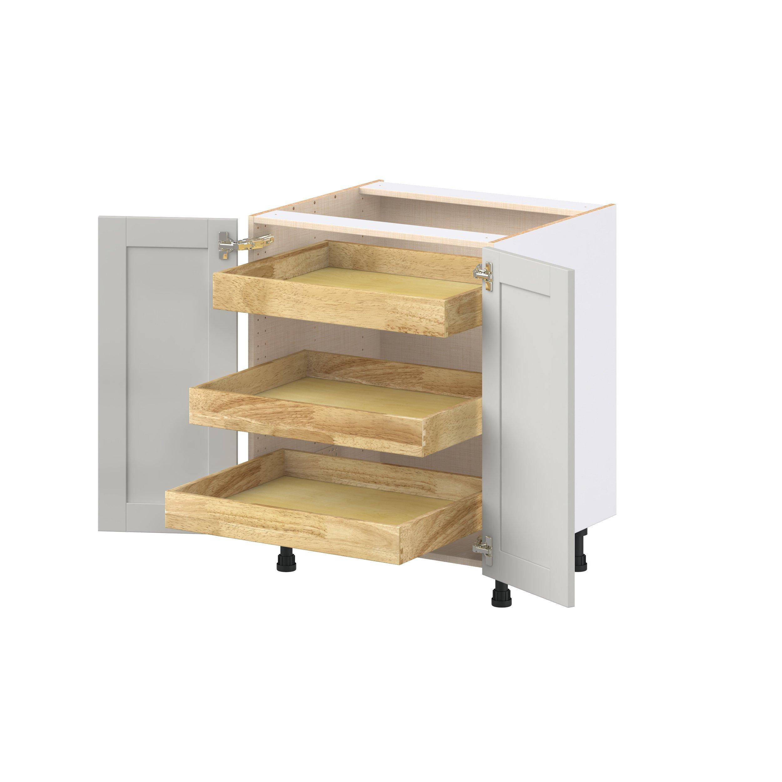 Summerhill 30 in. Light Gray Base Cabinet with Inner Pull-Out Drawer