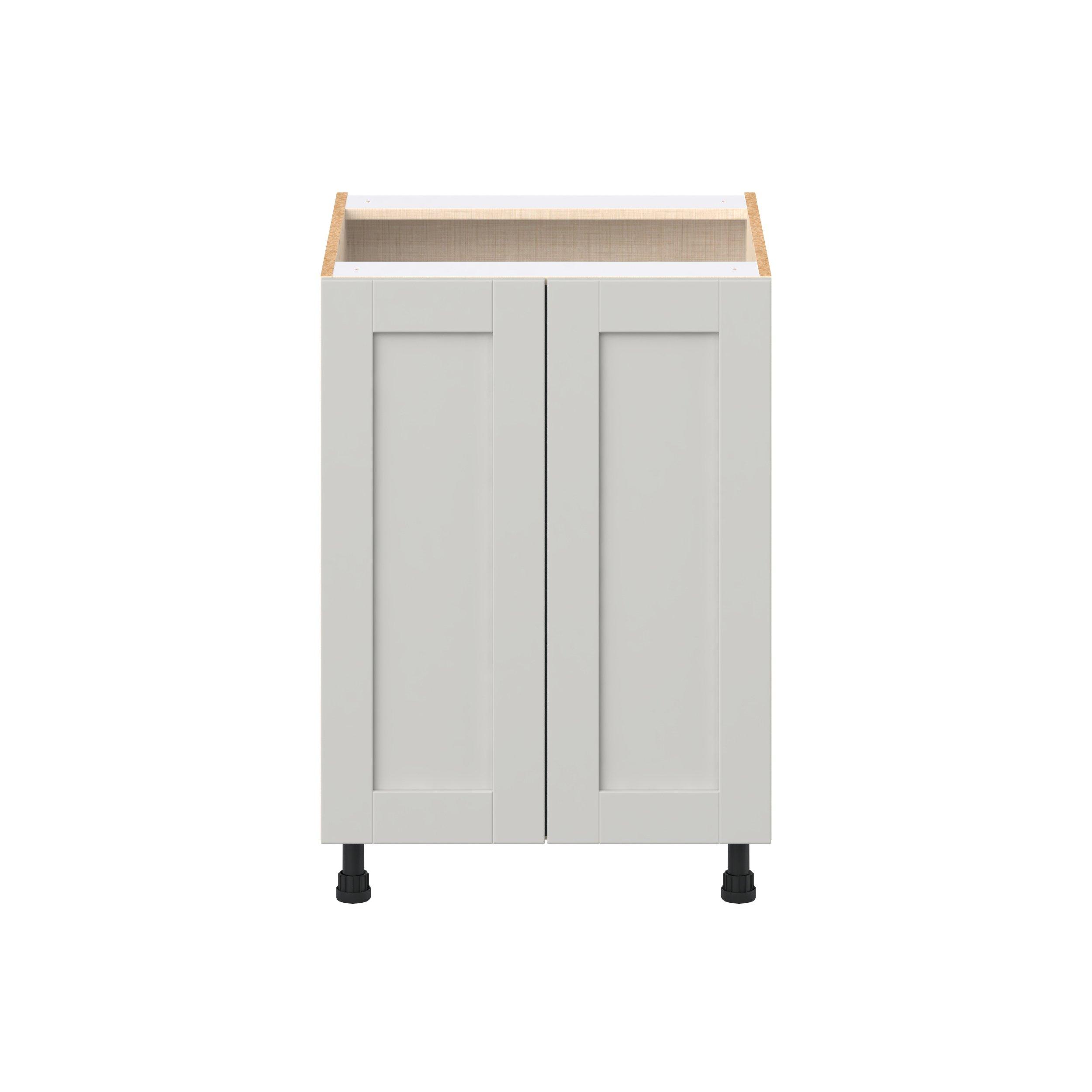 Summerhill 24 in. Light Gray Shallow Base Cabinet with Inner Pull-Out Drawer