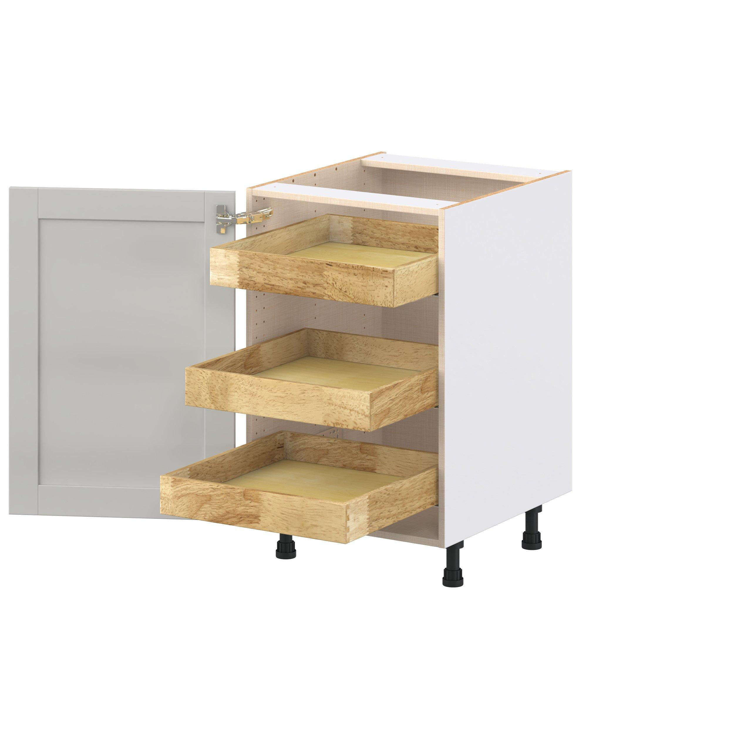 Summerhill 21 in. Light Gray Base Cabinet with Inner Pull-Out Drawer