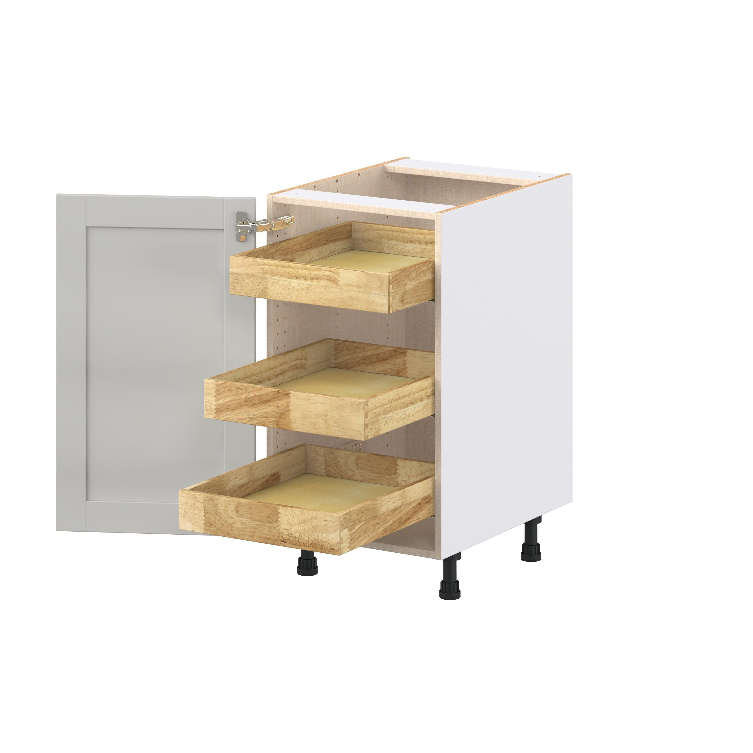 Summerhill 15 in. Light Gray Base Cabinet with Inner Pull-Out Drawer