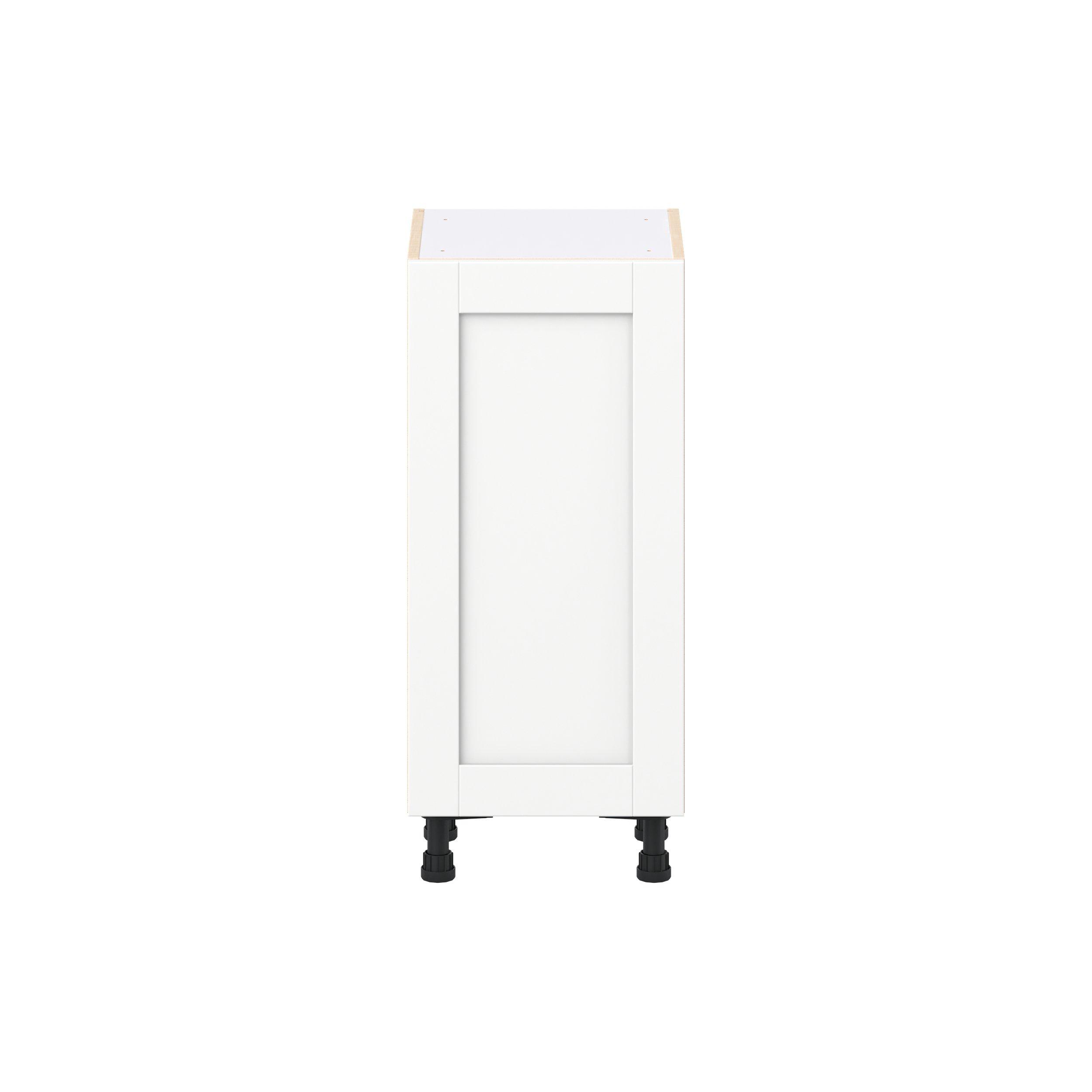 Summerhill 15 in. Bright White Shallow Base Cabinet with Inner Pull-Out Drawer