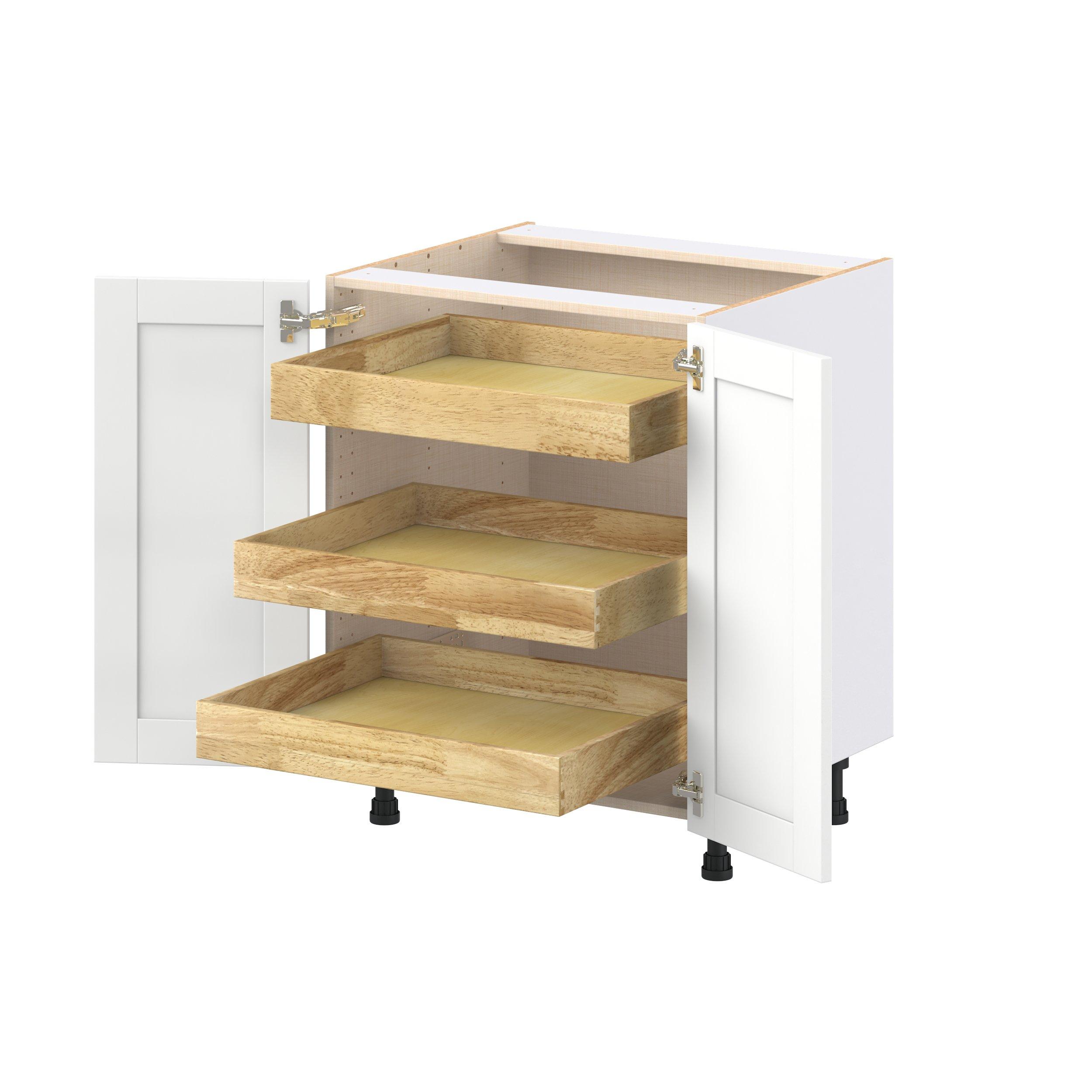 Summerhill 27 in. Bright White Base Cabinet with Inner Pull-Out Drawer