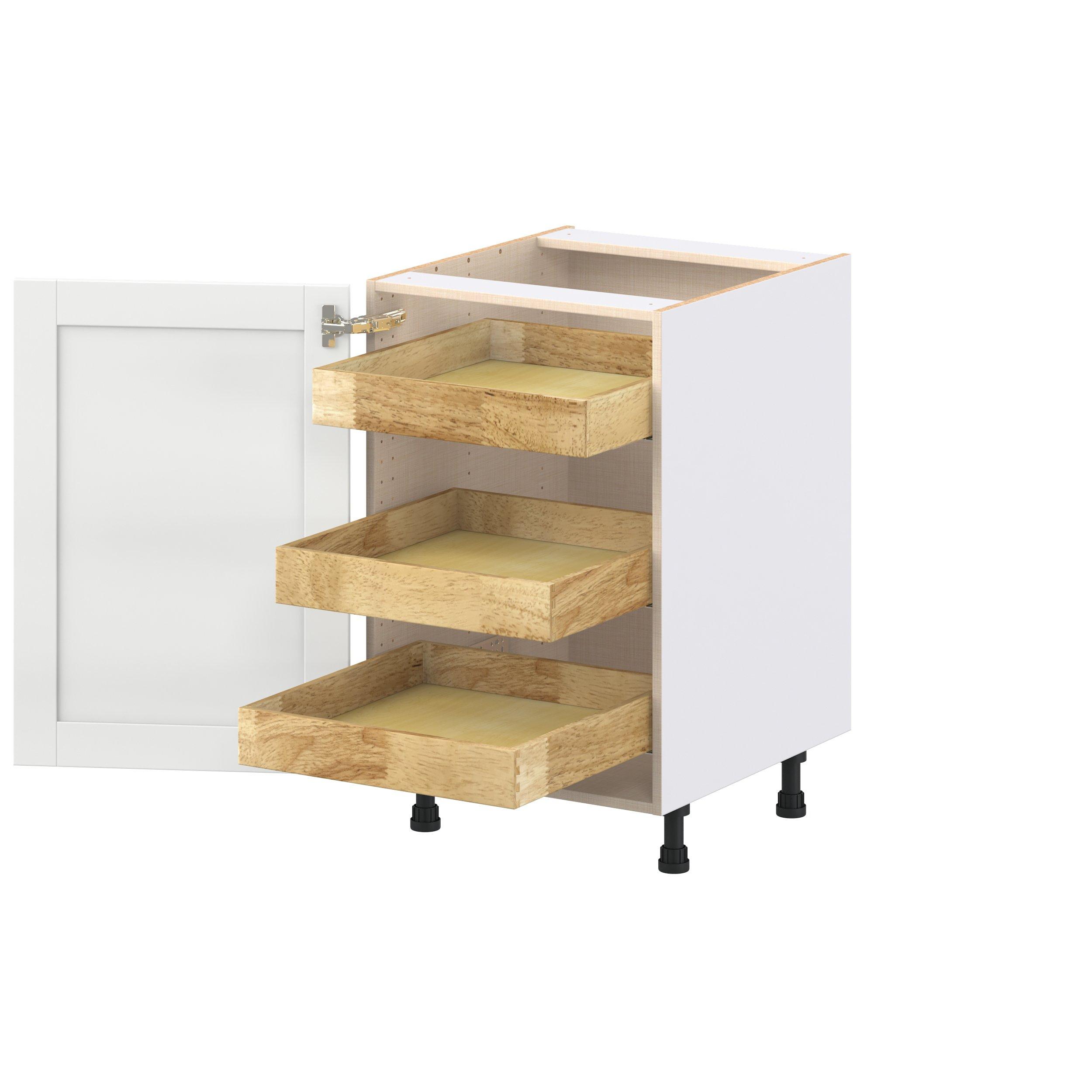 Summerhill 21 in. Bright White Base Cabinet with Inner Pull-Out Drawer