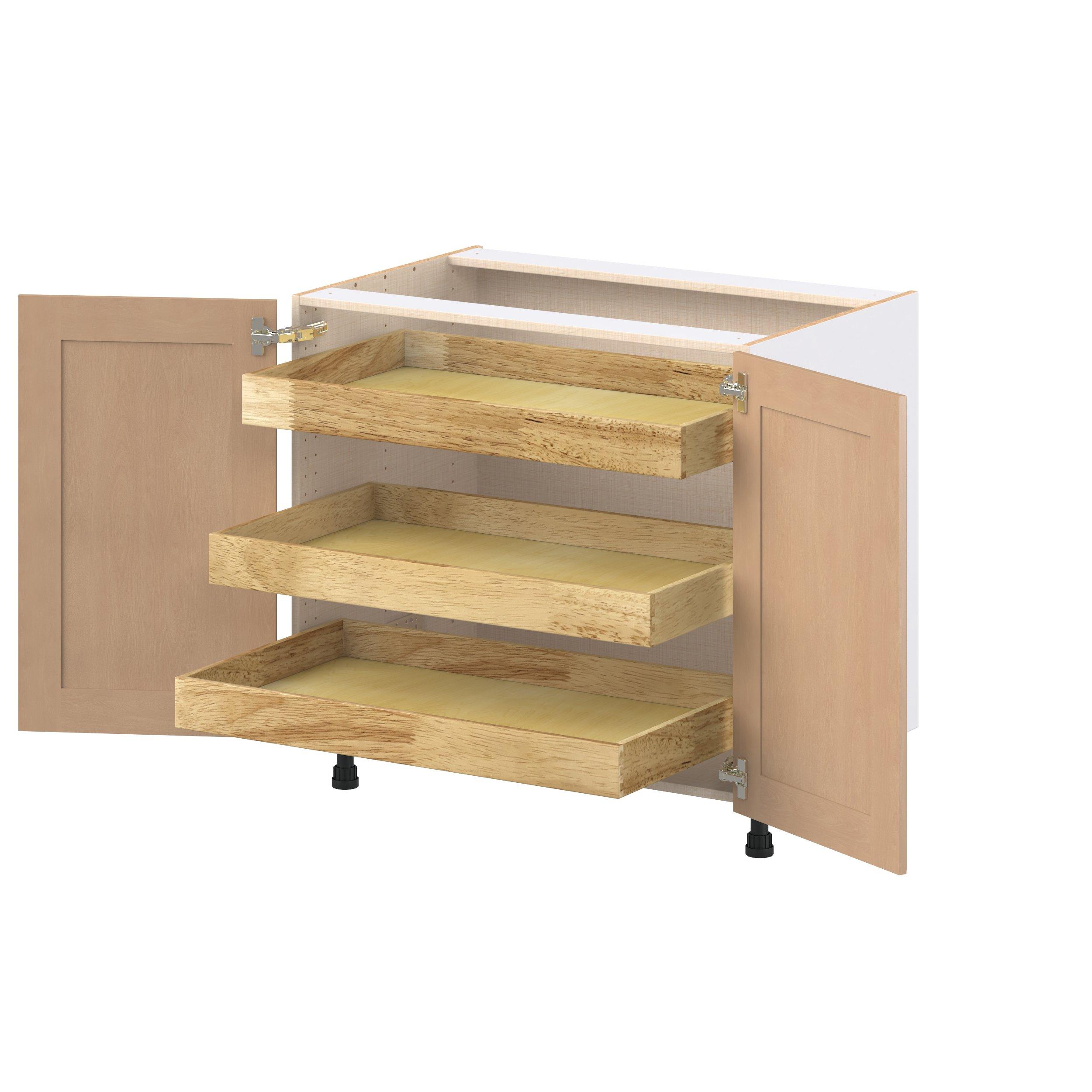 Sugarhill 36 in. Stained Sugar Cookie Base Cabinet with Inner Pull-Out Drawer
