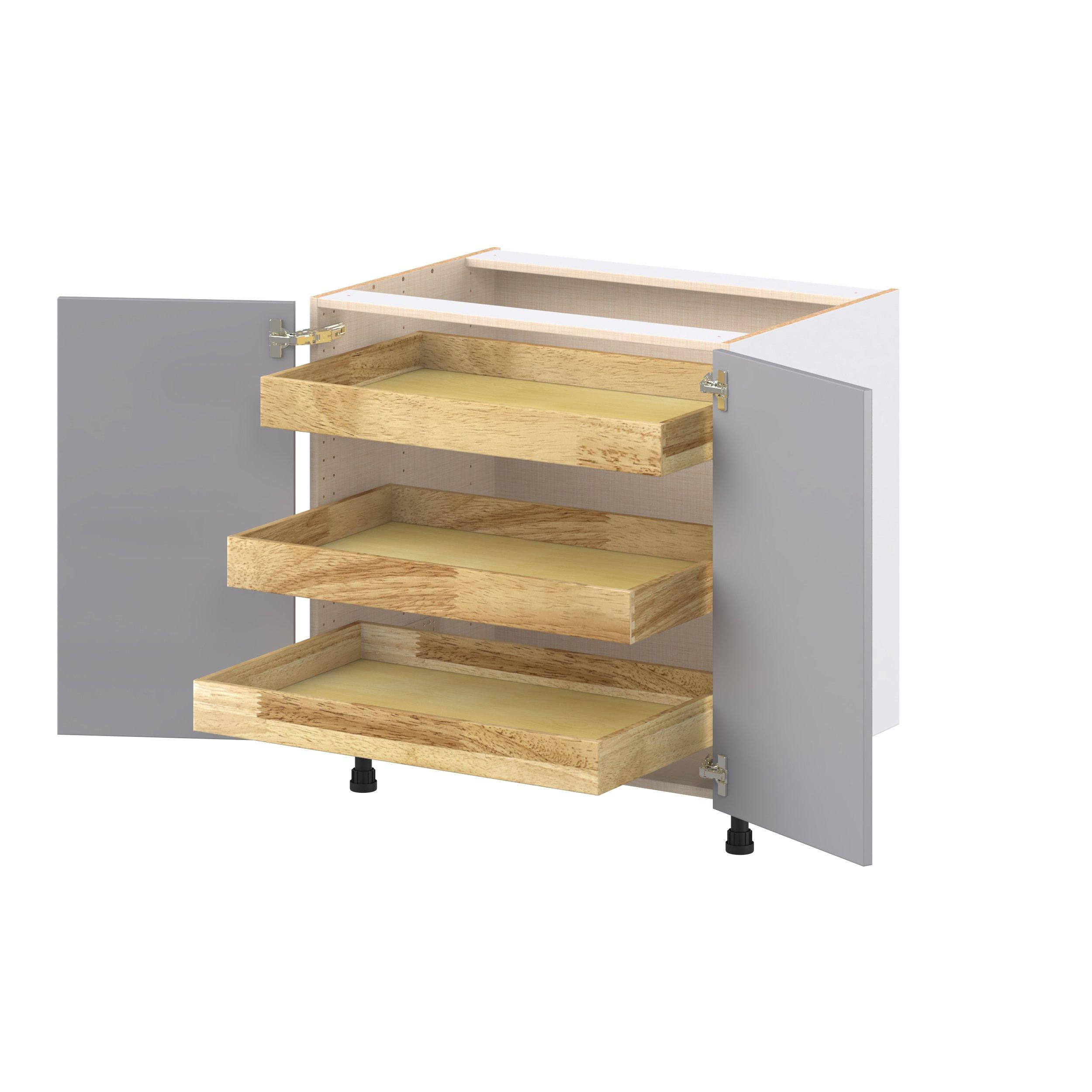 Candler 33 in. Painted Slate Gray Base Cabinet with Inner Pull-Out Drawer