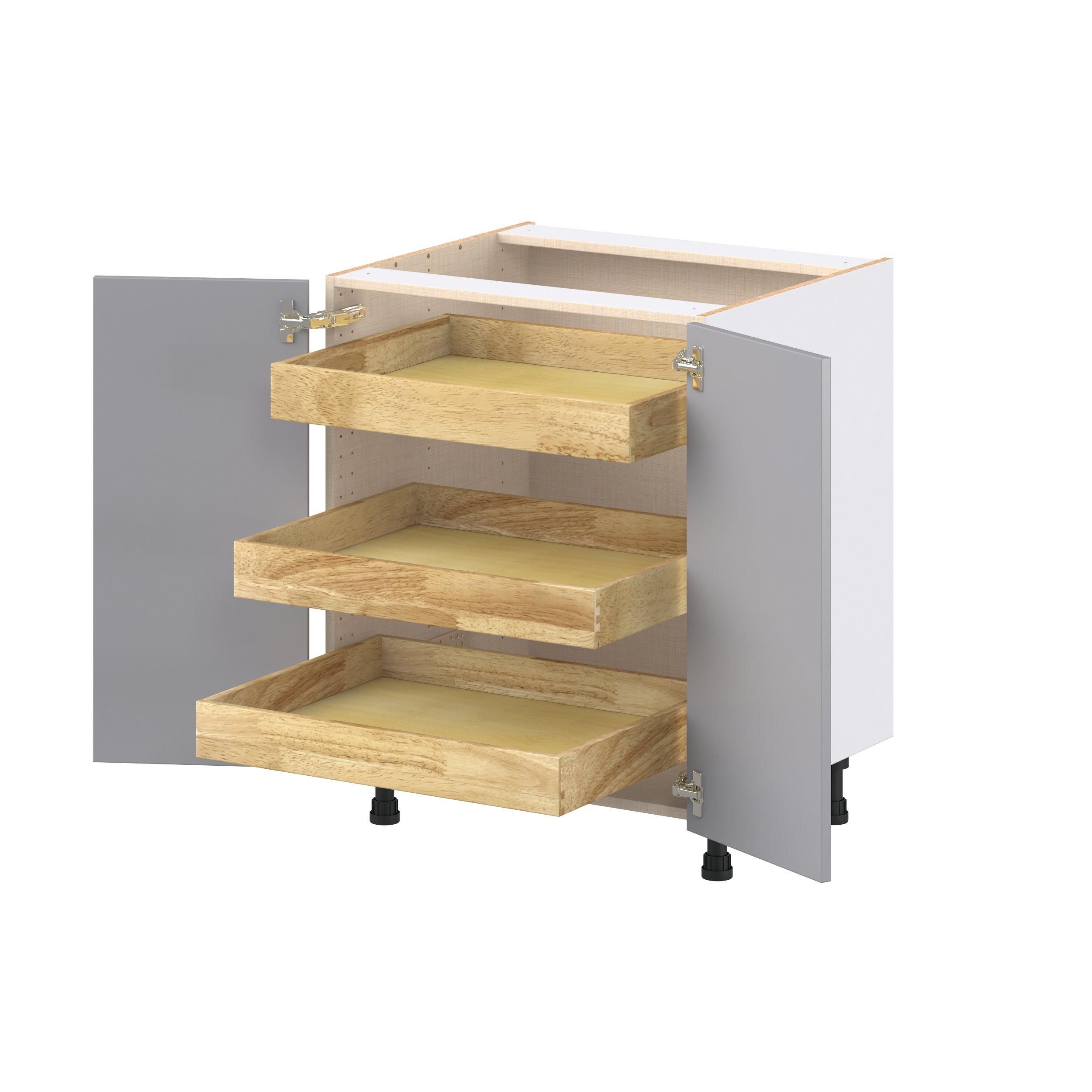 Candler 27 in. Painted Slate Gray Base Cabinet with Inner Pull-Out Drawer