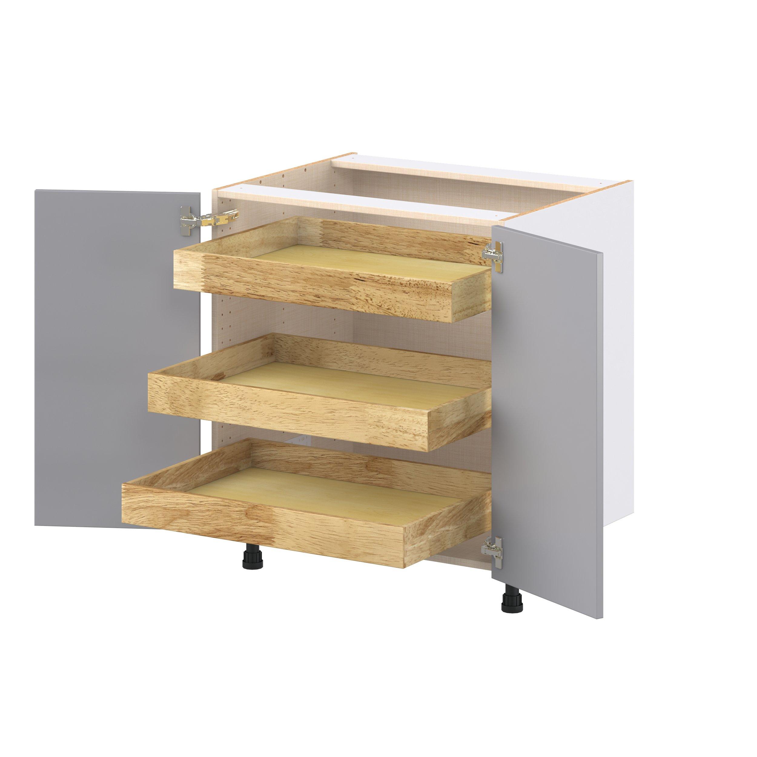 Candler 30 in. Painted Slate Gray Base Cabinet with Inner Pull-Out Drawer