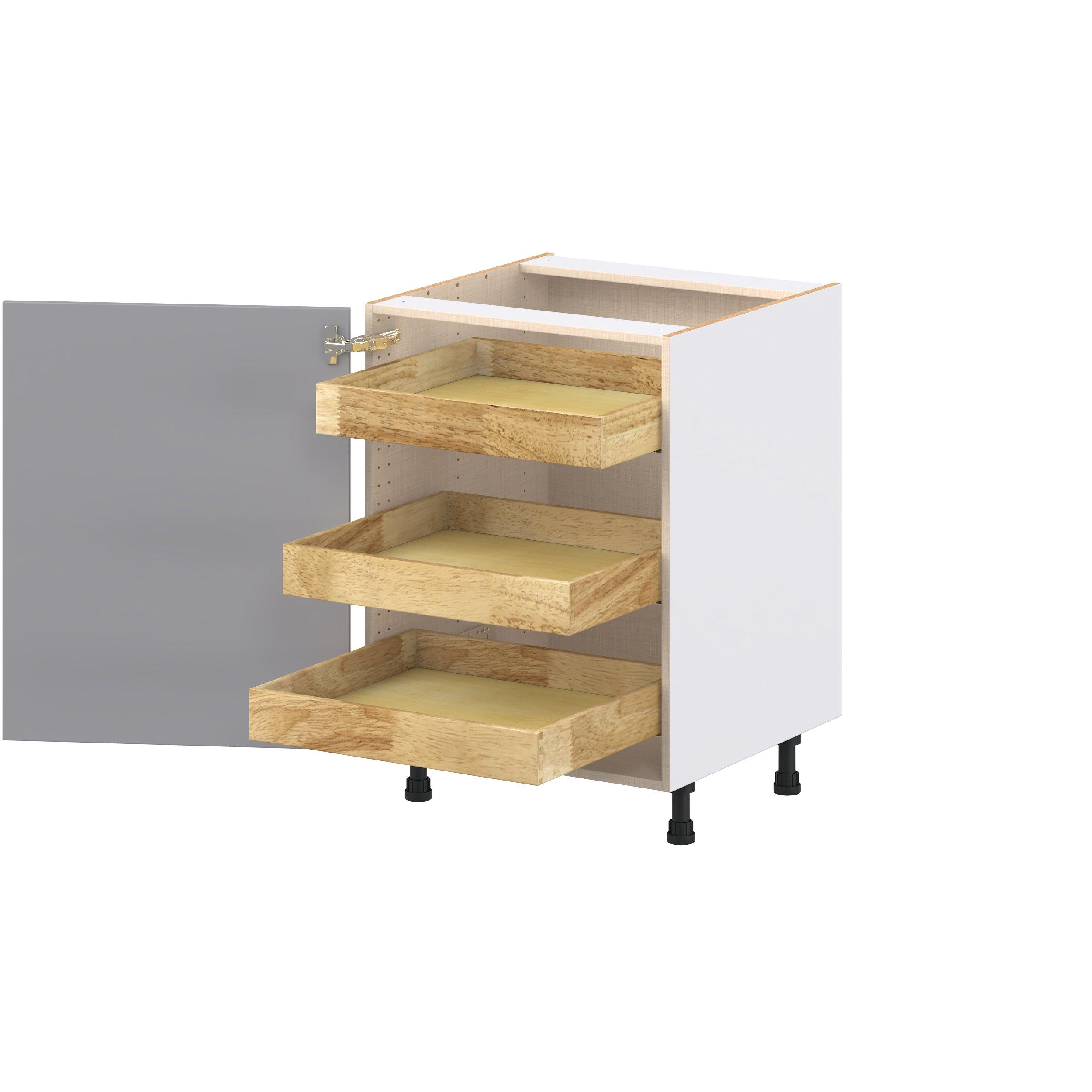 Candler 18 in. Painted Slate Gray Base Cabinet with Inner Pull-Out Drawer