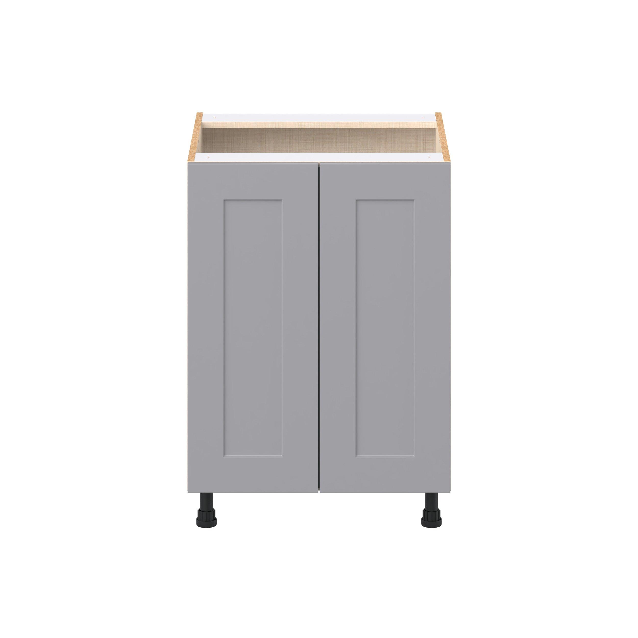 Candler 24 in. Painted Slate Gray Shallow Base Cabinet with Inner Pull-Out Drawer
