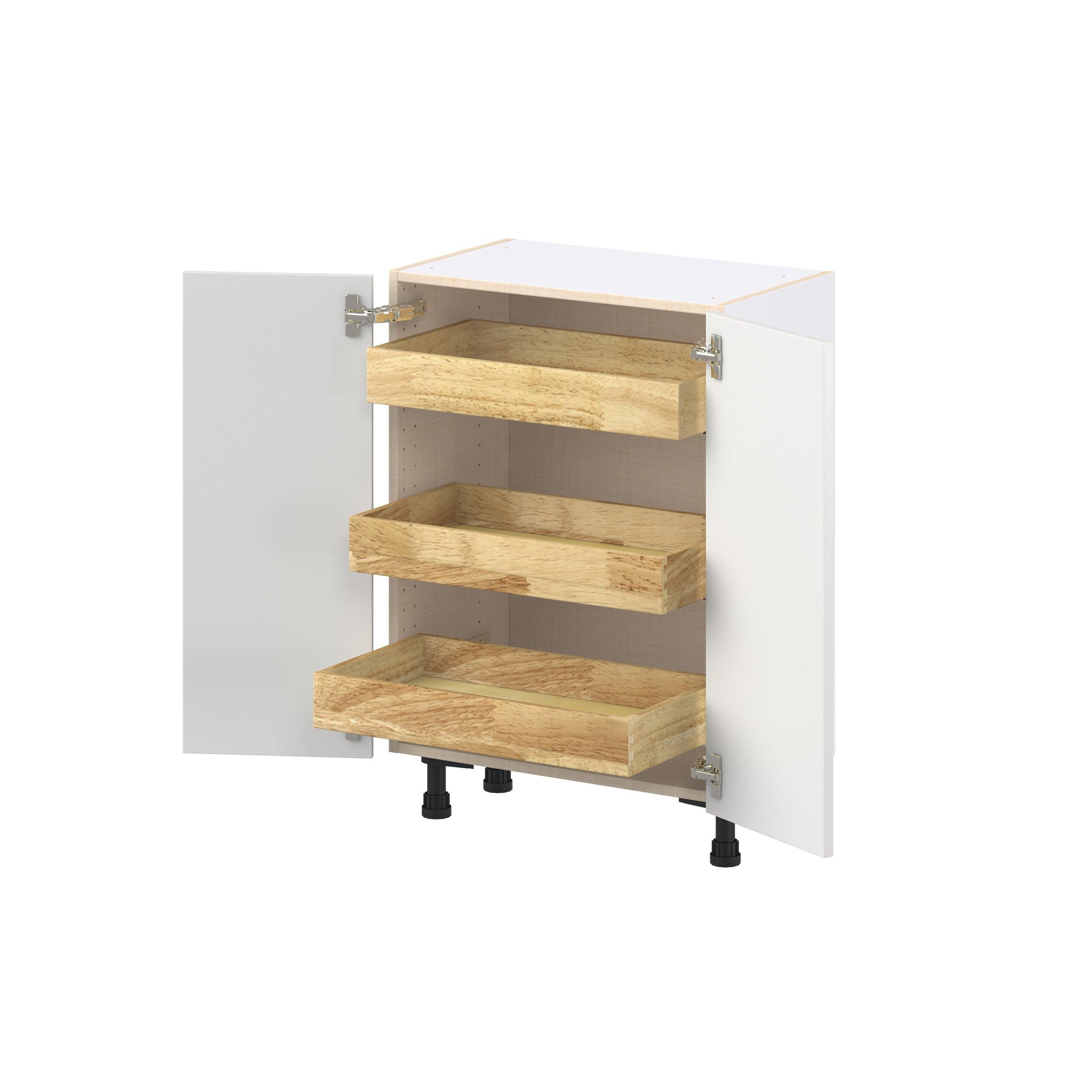 Candler 2 Door 3 Drawer Shallow Base Cabinet with Inner Pull-Out Drawer