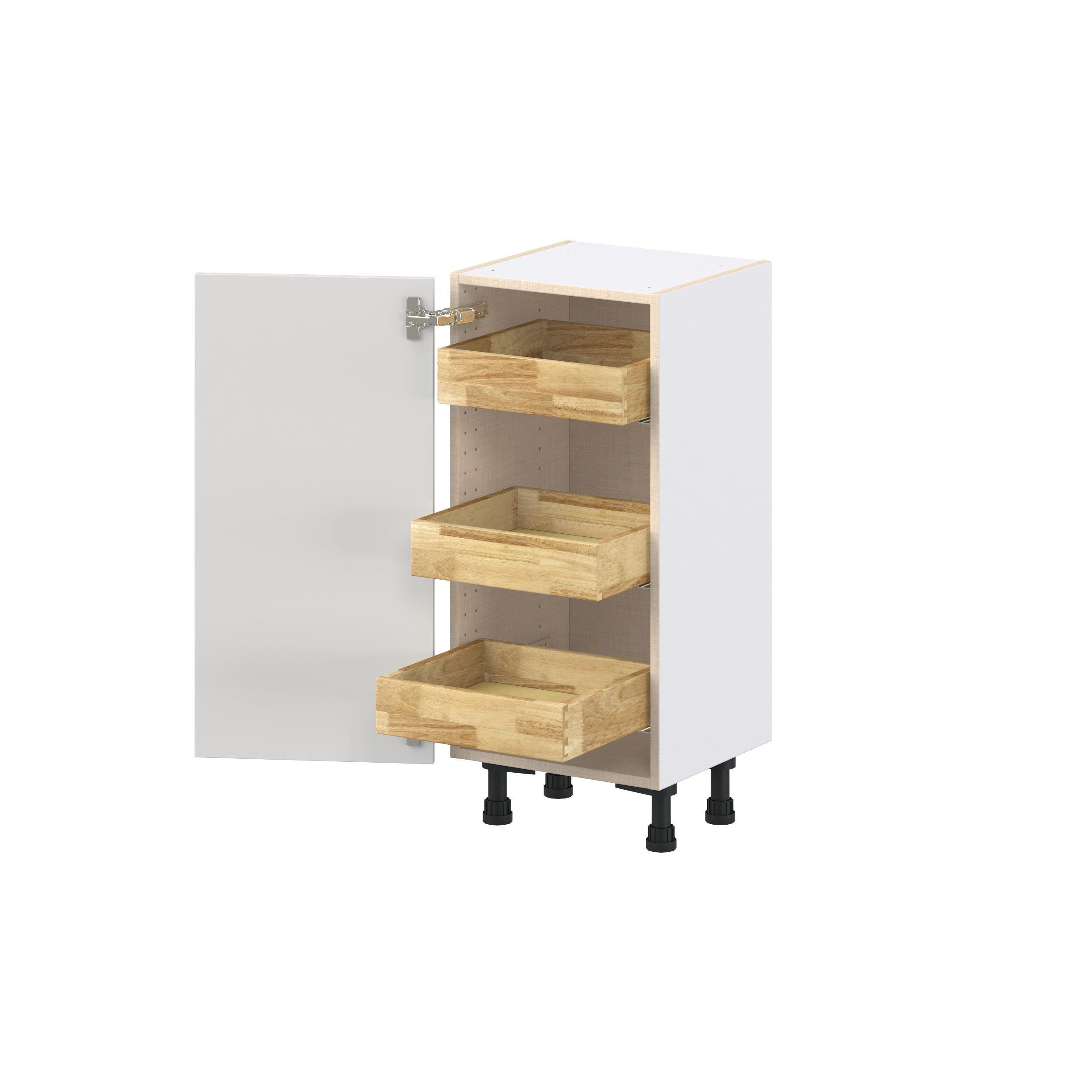 Candler 1 Door 3 Drawer Shallow Base Cabinet with Inner Pull-Out Drawer