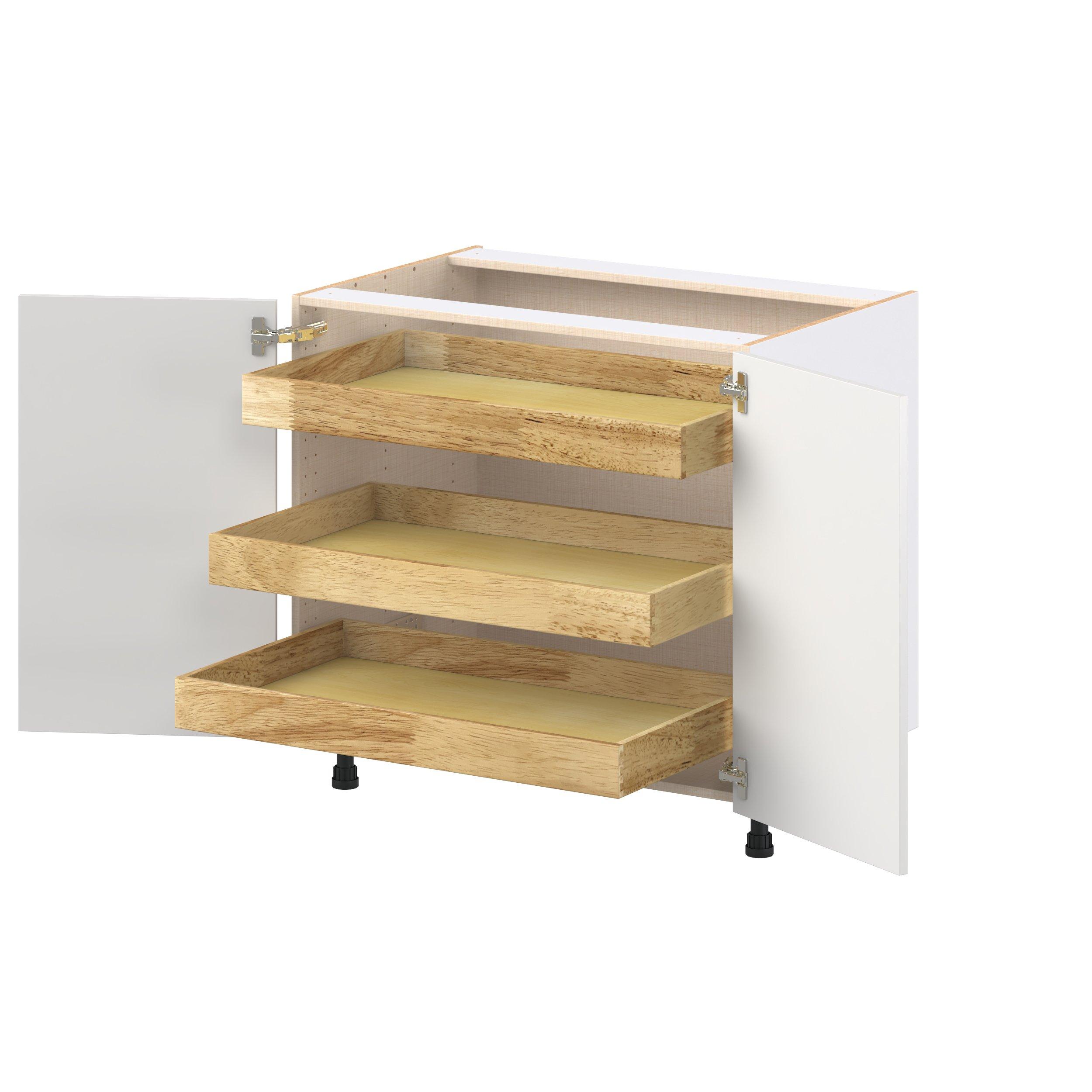 Candler 36 in. Painted Warm White Base Cabinet with Inner Pull-Out Drawer