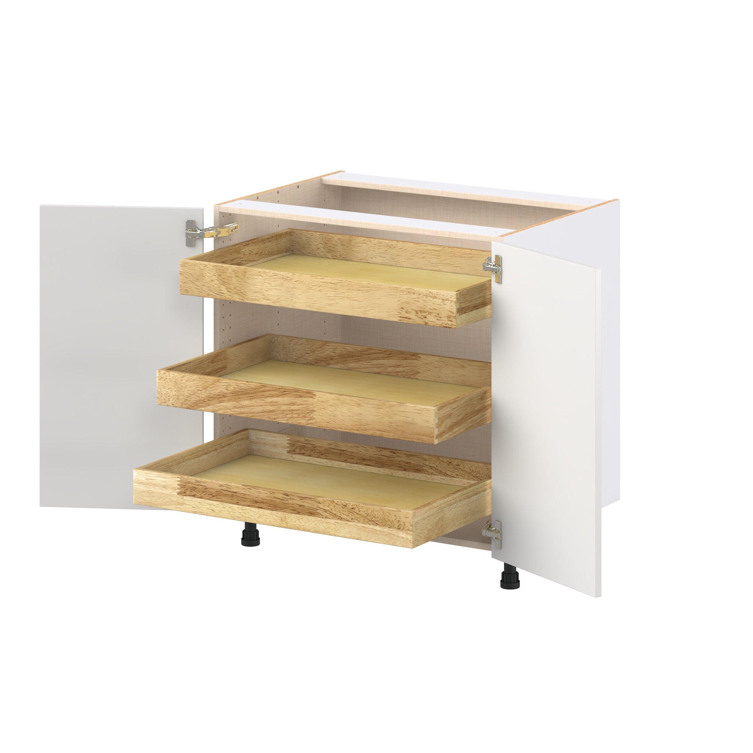 Candler 33 in. Painted Warm White Base Cabinet with Inner Pull-Out Drawer
